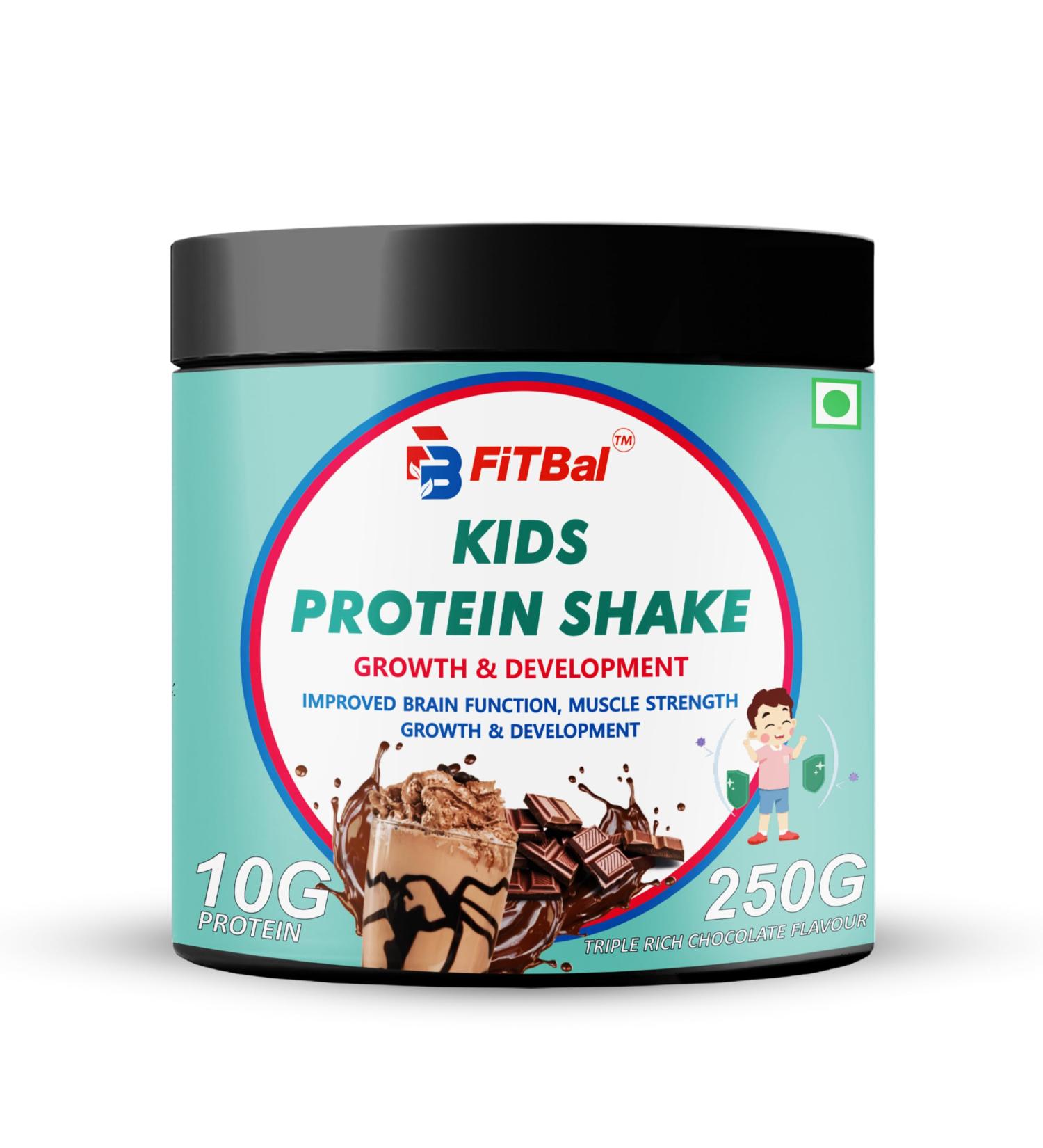 Kids Protein Shake | Triple Rich Chocolate | Advance Growth Development & Muscle Strength | Better Brain Function | 250g - Buy Online on GoSupps.com