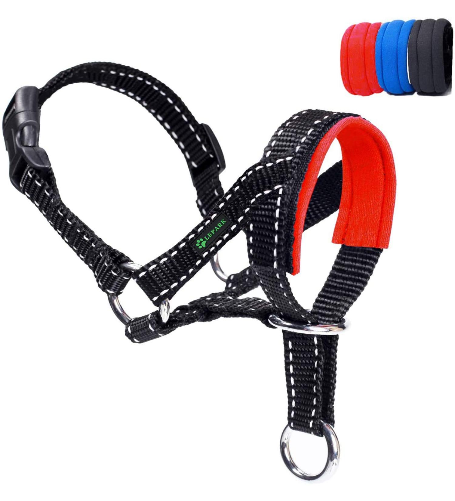 ILEPARK Reflective Dog Headcollar - Adjustable & Easy Control | L Size Red Headcollar for Dogs - International Shipping Available - Buy Online on GoSupps.com