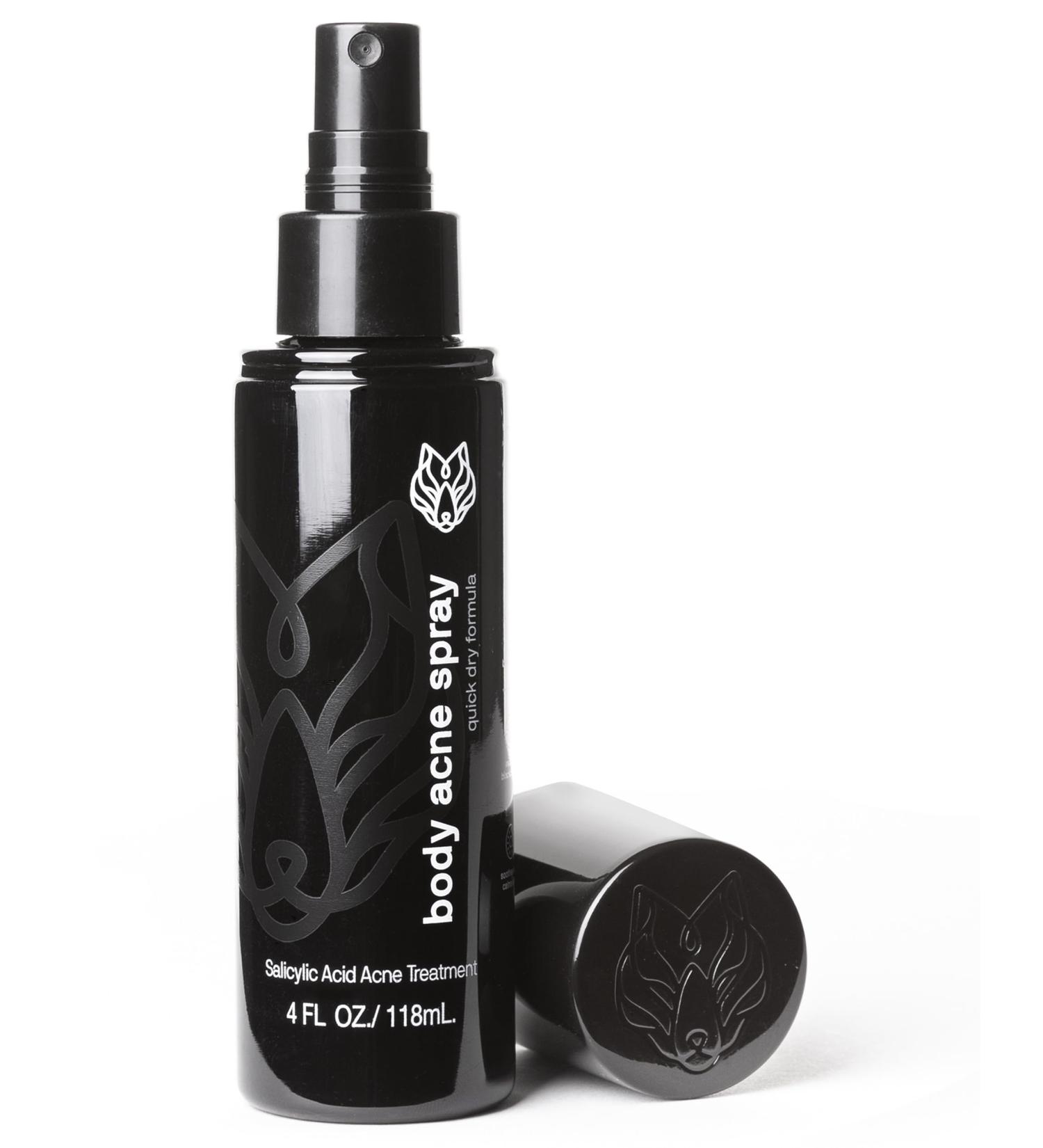 Black Wolf Body Acne Spray - Clear Breakouts & Cleanse Skin with Salicylic Acid - 4 fl oz Quick Dry Formula - Buy Online on GoSupps.com