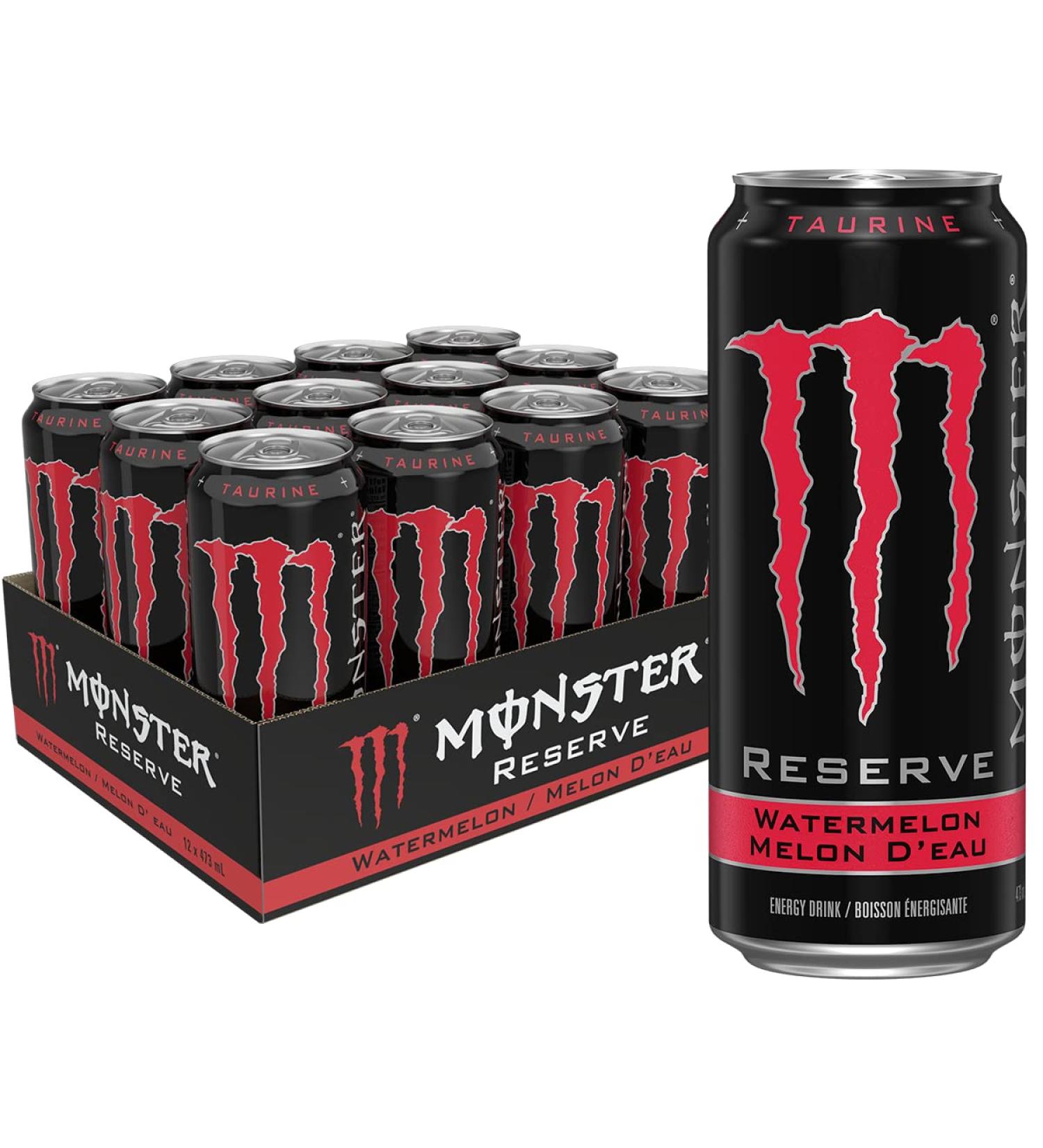 Monster Energy Reserve Watermelon 473mL Cans Pack of 12 Watermelon 473ml (Pack of 12) - Buy Online on GoSupps.com