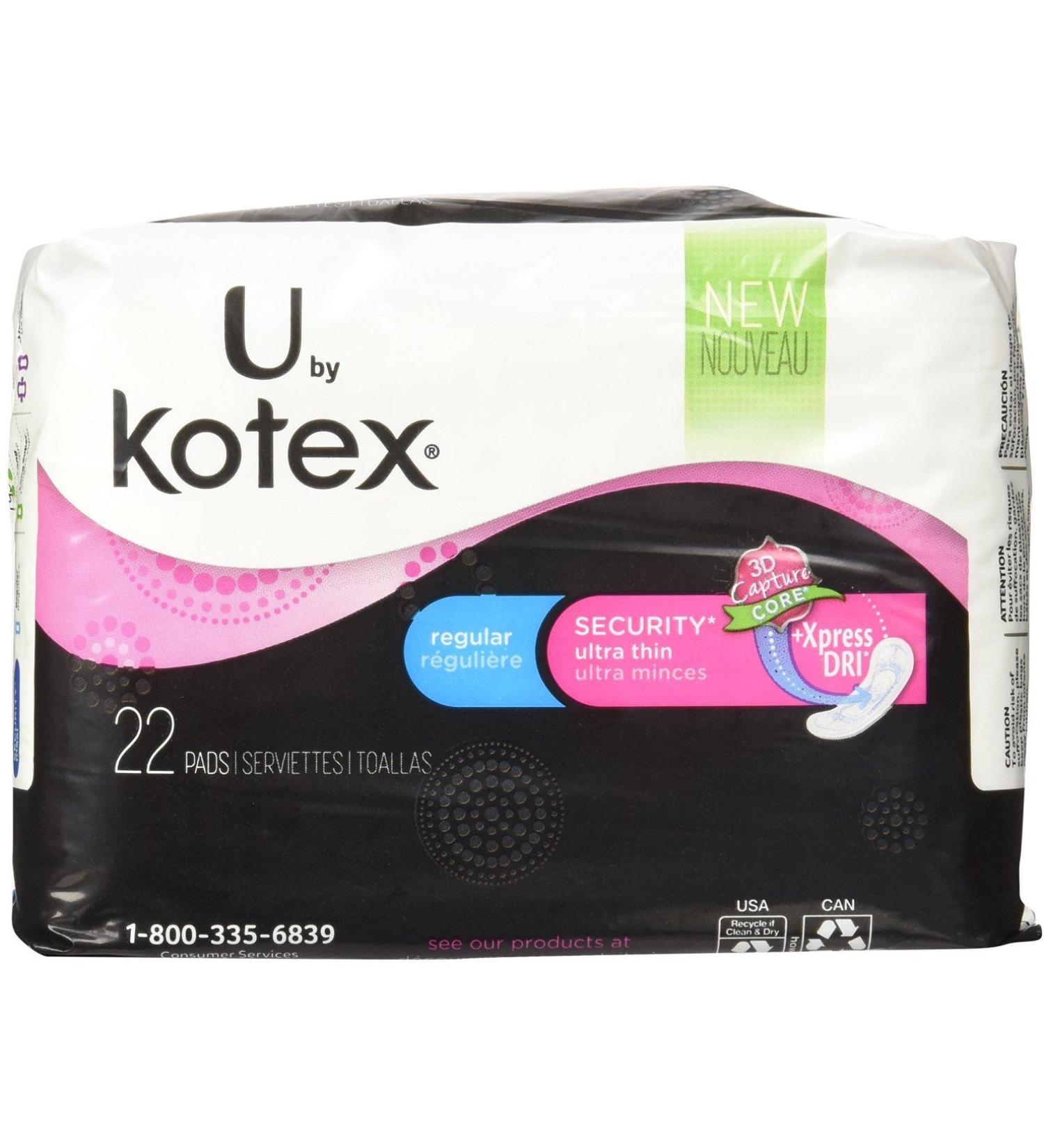 Kotex Ultra Thin Pads Regular Unscented 22 Each