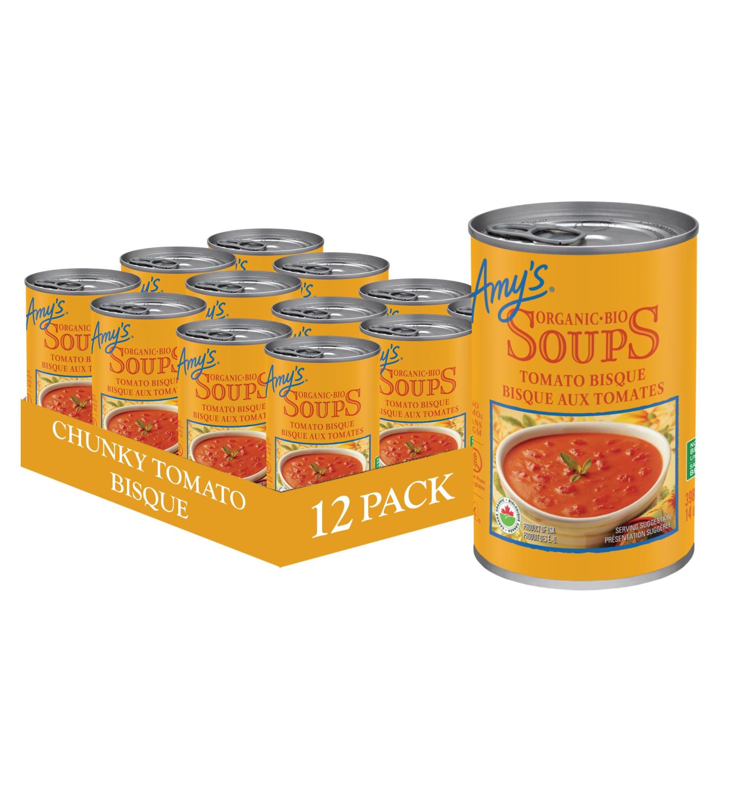 Amy s Kitchen Organic Chunky Tomato Bisque Gluten-Free Soy-Free Tree Nut-Free Corn-Free Kosher 12-pack (398ml per can) - Buy Online on GoSupps.com