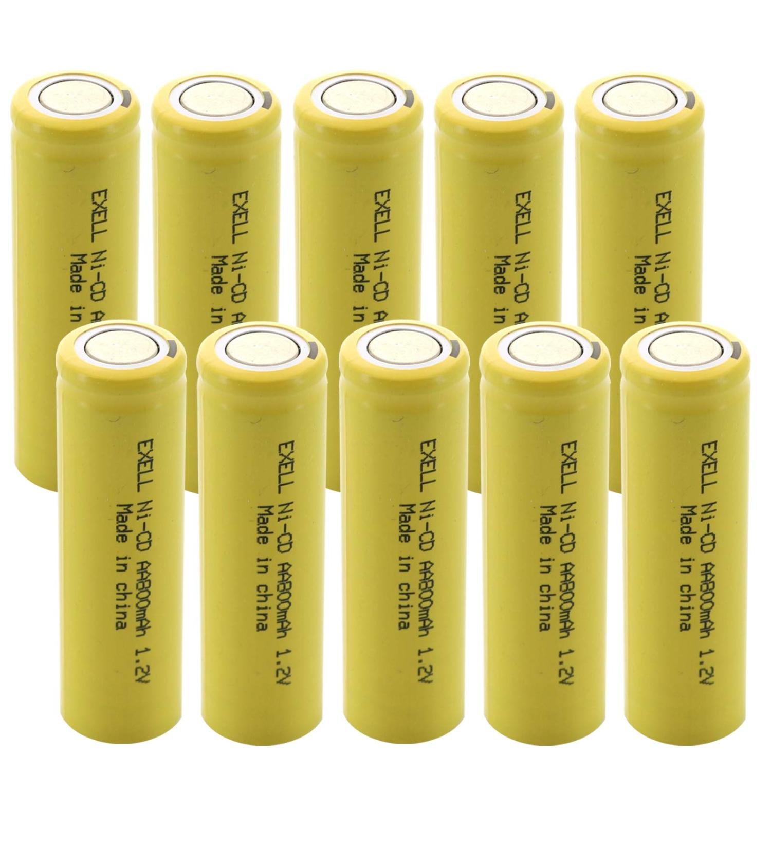 10pc AA 1.2V 800mAh NiCd Rechargeable Batteries - High Power for Telecom UPS Meters & RC Devices - International Shipping Available - Buy Online on GoSupps.com