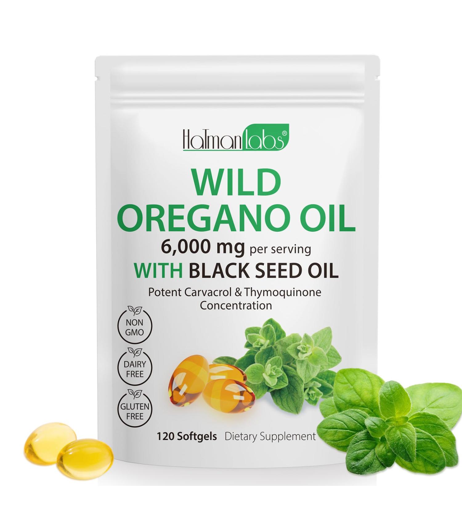  mysemgshuo Pack of 120 oregano oil capsules - 120 softgels - 165 mg of carvacrol - 6000 mg of oregano oil with seed oil - Buy Online on GoSupps.com