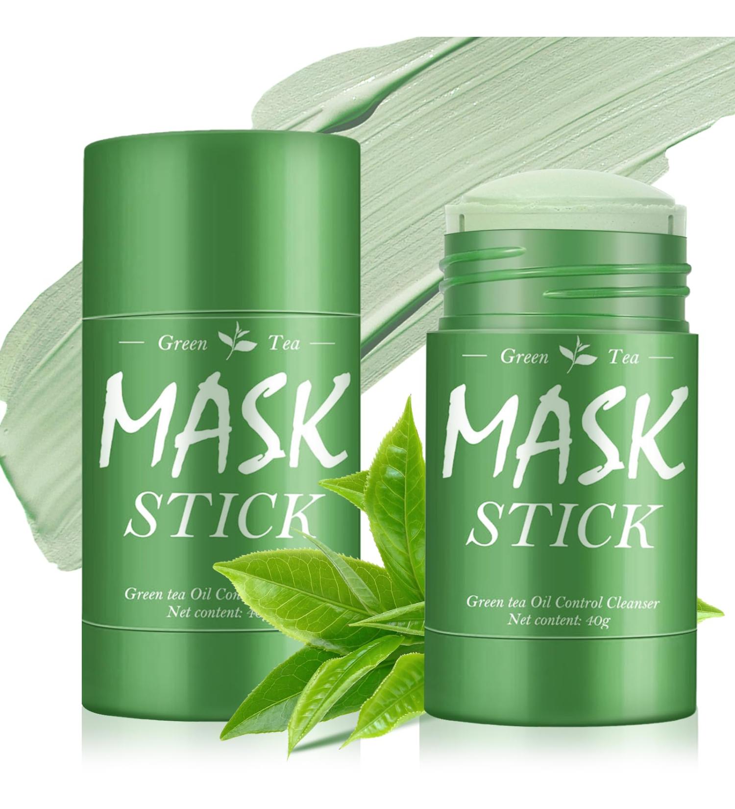 Yagaspantery 2 pieces Green Mask Stick Green Tea Deep Cleanse Clay Mask Green Tea Cleansing Clay Stick Deep Cleansing SmearingStick moisturizing green tea facial mask deep cleansing - Buy Online on GoSupps.com