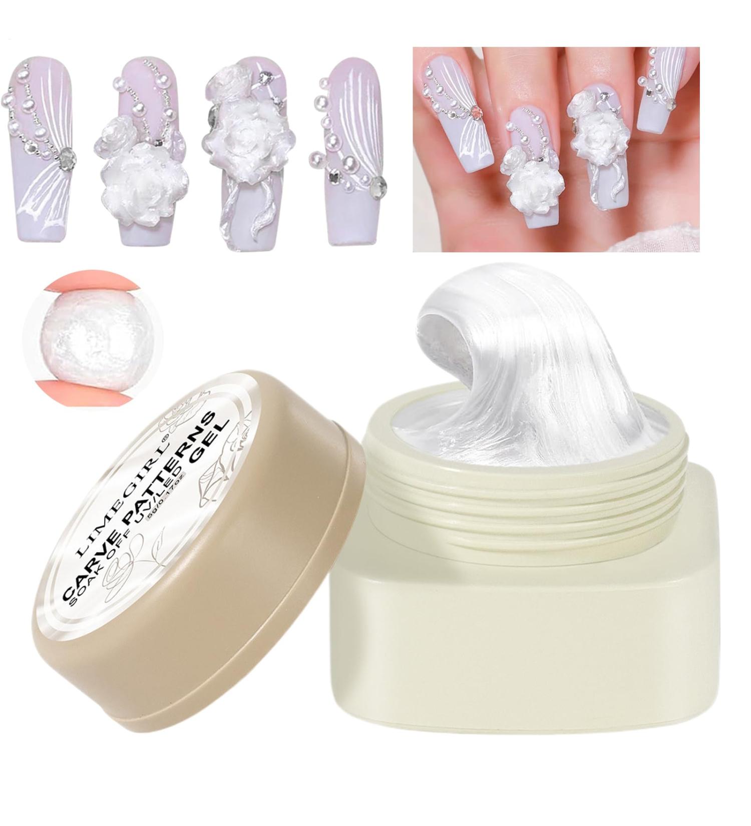  Teksome 3D Nail Carving Gel 3D Carving Gel - 3D Non Sticky Solid Nail Gel Easy Dry 5G Multifunctional White Manicure Supplies for Salon and Home - Buy Online on GoSupps.com