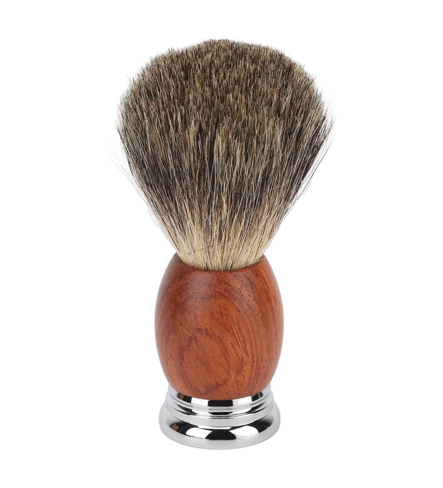 Beard Brush with Wooden Handle - Soft Bristle Men's Shaving & Cleaning Brush for Home & Barbershop - Buy Online on GoSupps.com