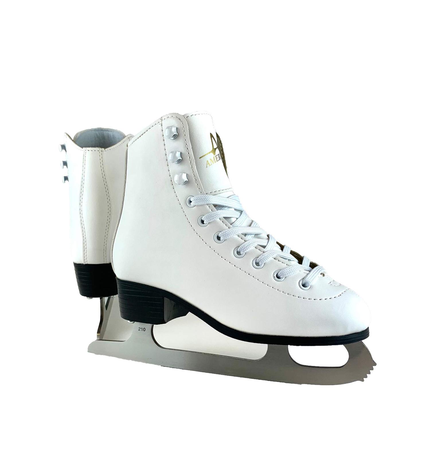 American Athletic Girl's Ice Skates - Size 4, White | Tricot Lined for Comfort - Buy Online on GoSupps.com