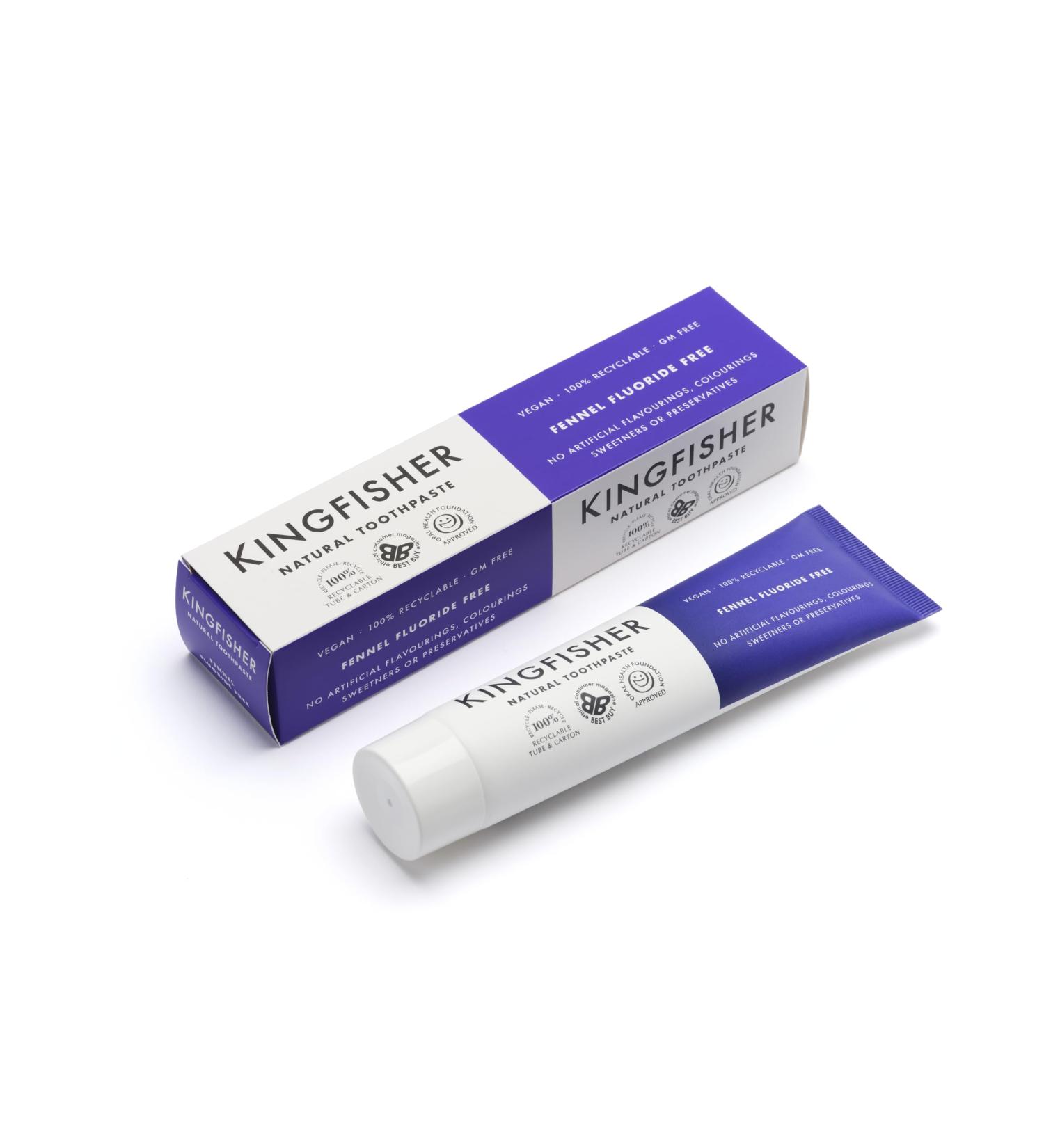 Kingfisher Natural toothpaste fennel fluoride free Suitable for vegetarians and vegans Oral Health Foundation approved Glutenfree and GMfree Ethical Consumer Best Buy 1 x 100ml - Buy Online on GoSupps.com