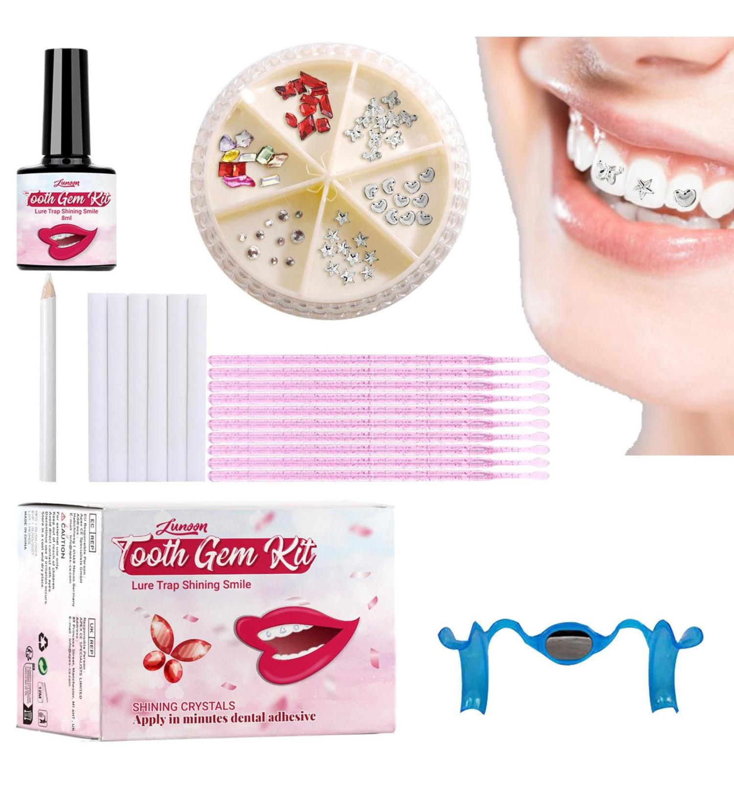 Jingan DIY Tooth Gemstone Set | Glossy Crystal Tooth Jewelry Kit | Removable Tooth Decoration with Glue - Buy Online on GoSupps.com