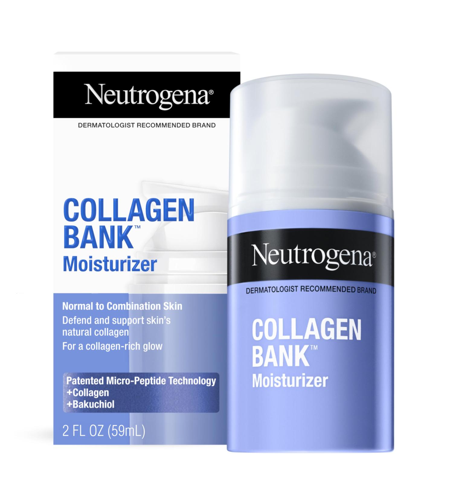 Neutrogena Collagen Bank Face Moisturizer Daily Anti-Aging Face & Neck Firming Collagen Cream Bakuchiol & Micro-Peptides Face Lotion Support Skin s Natural Collagen for Visibly Plump Skin 2 fl.oz 2 Fl Oz (Pack of 1) Col  - Buy Online on GoSupps.com