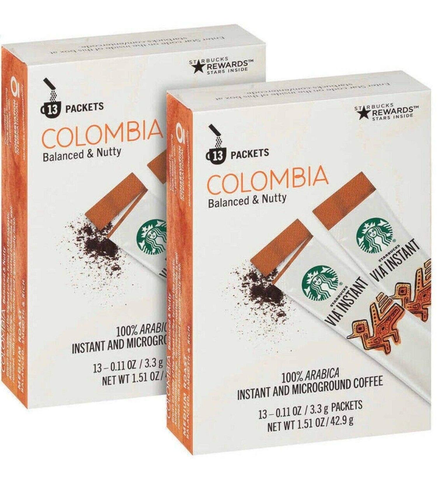 Starbucks Via Instant Medium Roast Colombia Coffee 26 Count (Pack of 2) - Premium Quality Coffee on-the-go! - Buy Online on GoSupps.com