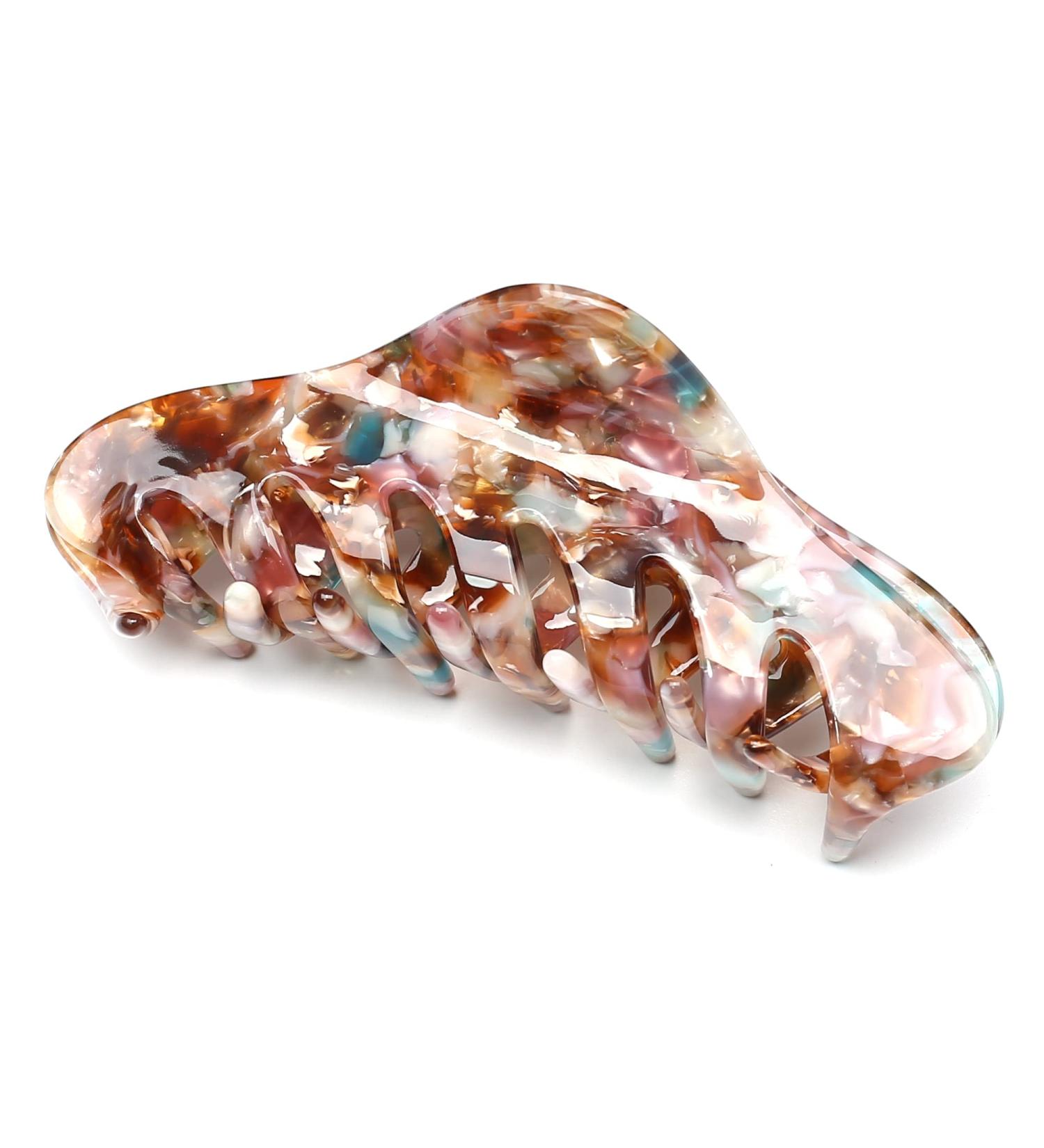 QinGoo Large Acetate Hair Clip Beautiful Women's Hair Clip Headpiece Elegant Hair Accessory (Magic Colour) - Buy Online on GoSupps.com