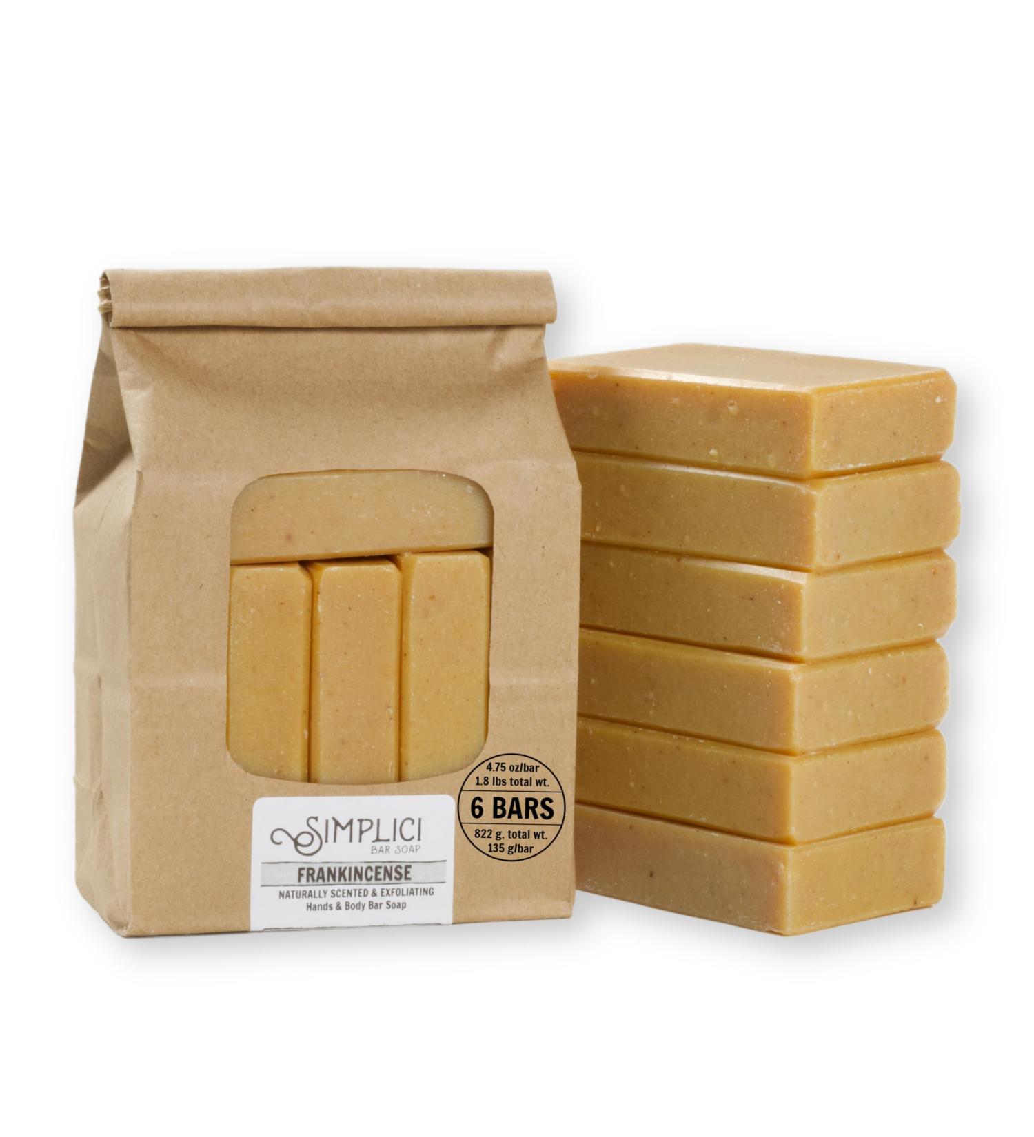 Shop Frankincense Natural Soap - Exfoliating & Essential Oils | 6 Bar Value Bag | Palm Free | International Shipping - Buy Online on GoSupps.com