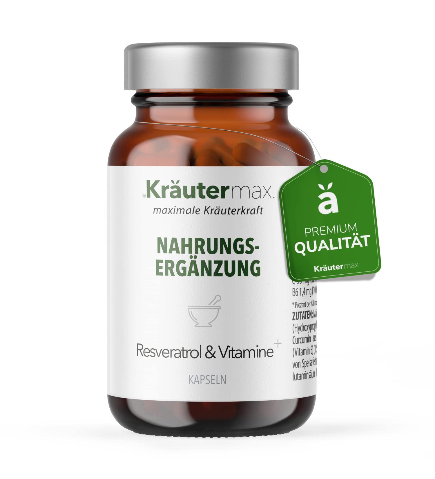 Buy NEW! High-Dose Resveratrol Capsules | Trans-Resveratrol with Curcumin Quercetin Folic Acid & Vitamins | Optimal Herbal Max Original Recipe | 60 Pieces | Worldwide Shipping - Buy Online on GoSupps.com