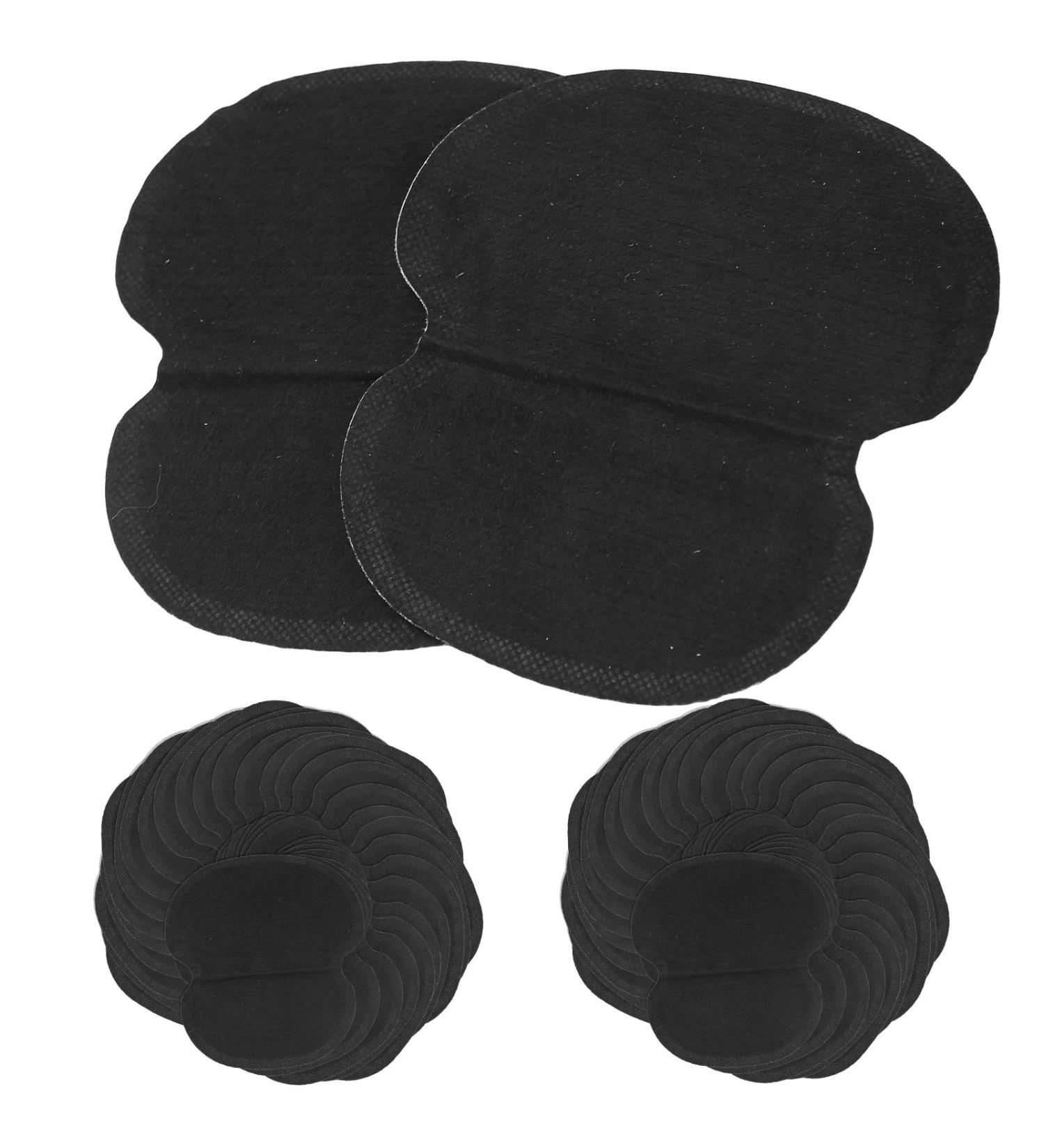 60Pcs Underarm Sweat Pads | Adhesive Absorbing Armpit Shields for Women and Men - Black - Buy Online on GoSupps.com