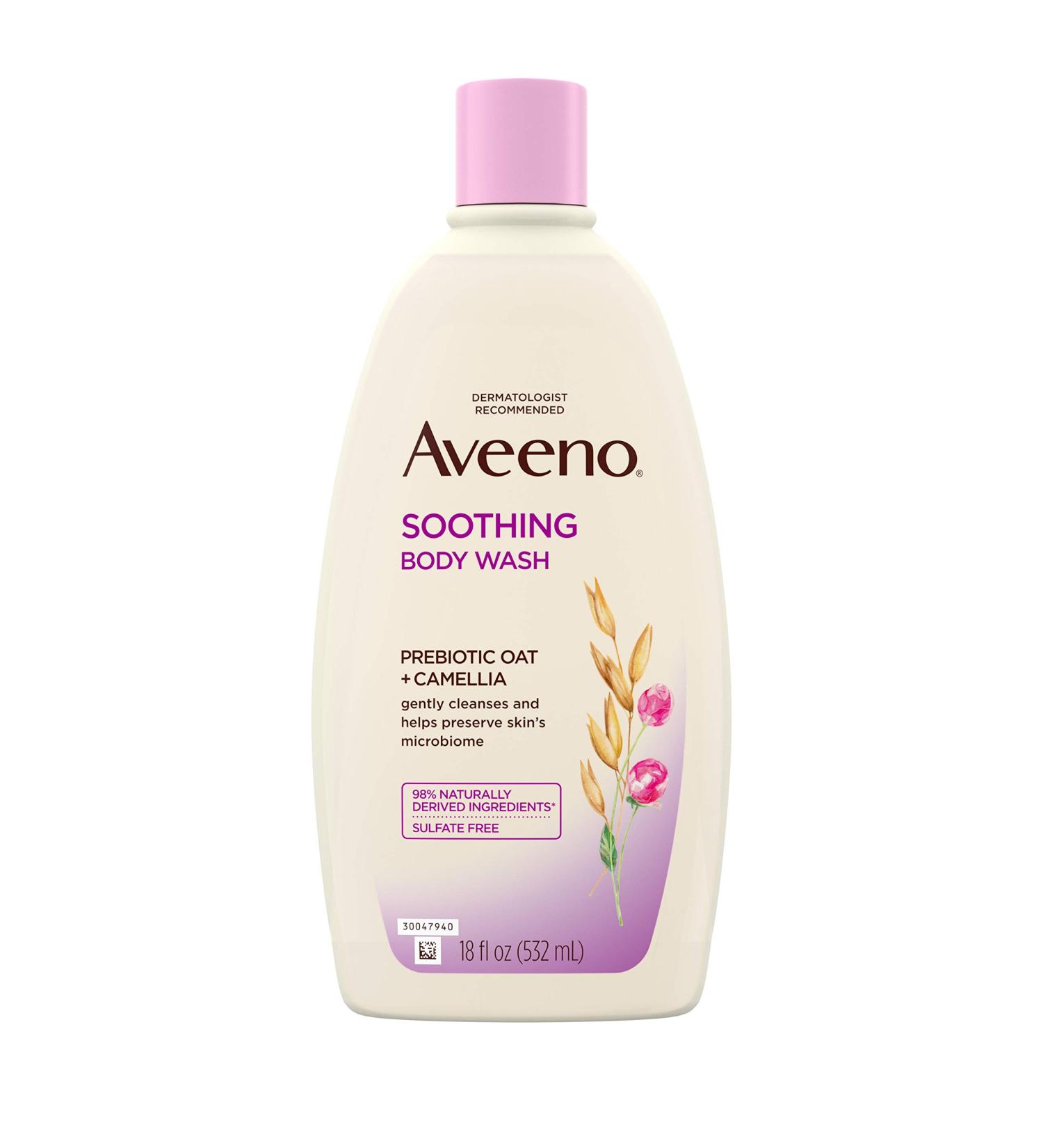 Buy Aveeno Soothing Body Wash with Prebiotic Oat & Camellia - 18 fl oz | Gentle Skin Care - Buy Online on GoSupps.com