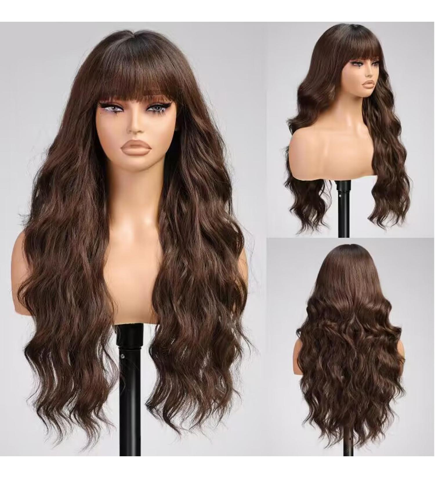 Emmor Ombre Brown Curly Synthetic Wig - Long Heat-Resistant Everyday Women's Hair - Buy Online on GoSupps.com