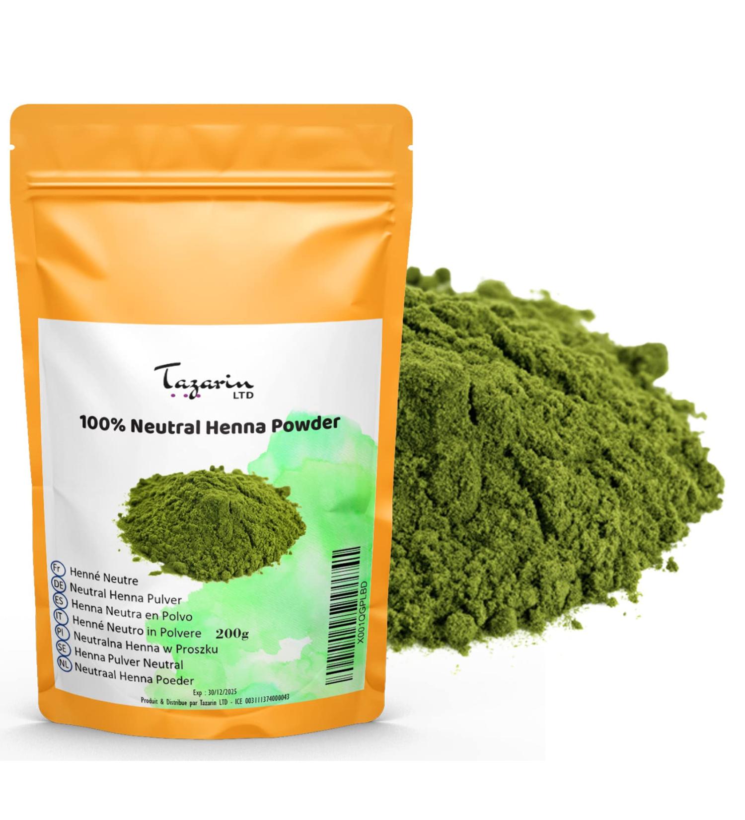 TazarinLtd 200g Neutral Henna Fine Powder - Colorless Henna - Hair Care - 100% Natural Pure and Without Additives - Buy Online on GoSupps.com