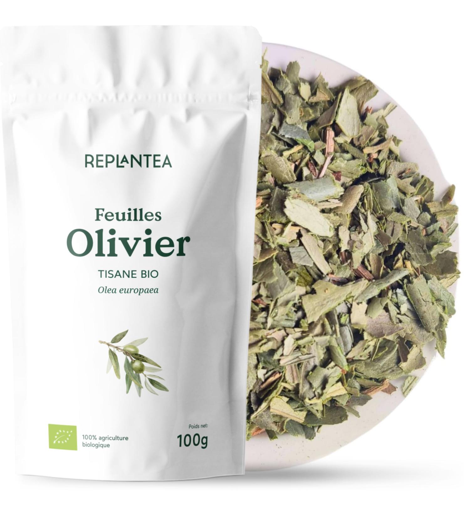 FEUILLE D'OLIVIER BIO 100g | Tisane de Feuilles d'olivier | Olivier Feuilles Coup es REPLANTEA - Buy Online on GoSupps.com