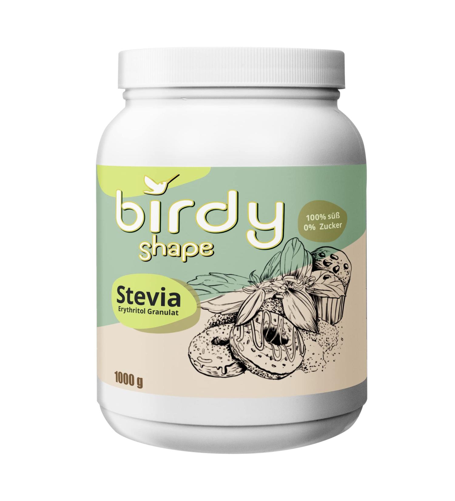 Nutritec Birdy Shape Stevia 1 kg - Natural Sugar Substitute with Erythritol | Sugar-Free Vegetable Sweetener for Healthy Living - Buy Online on GoSupps.com