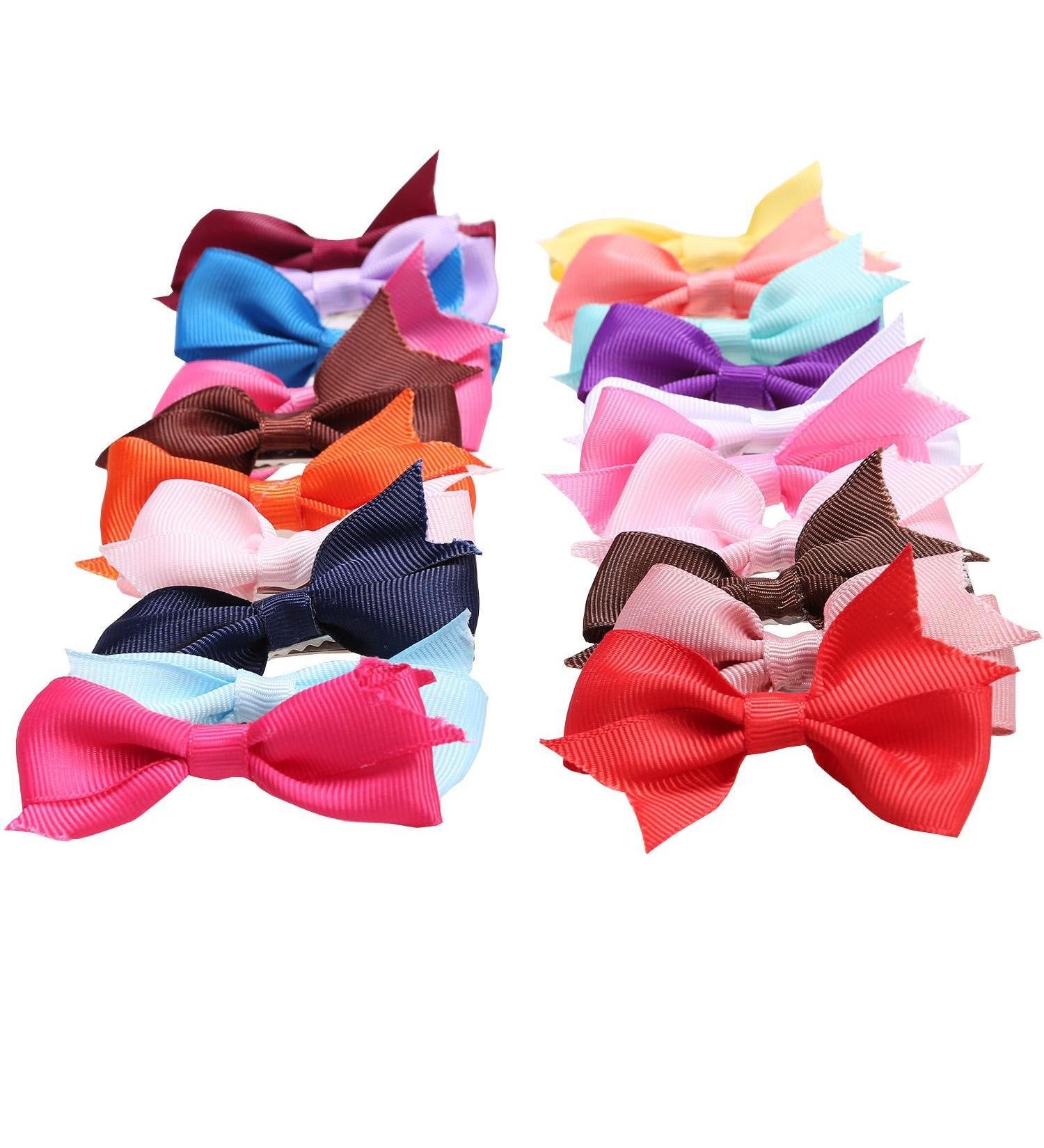 20 pcs Colorful V-Rib Swallowtail Ribbon Alligator Hair Clips for Girls - Cute and Fun Hair Accessories - Buy Online on GoSupps.com