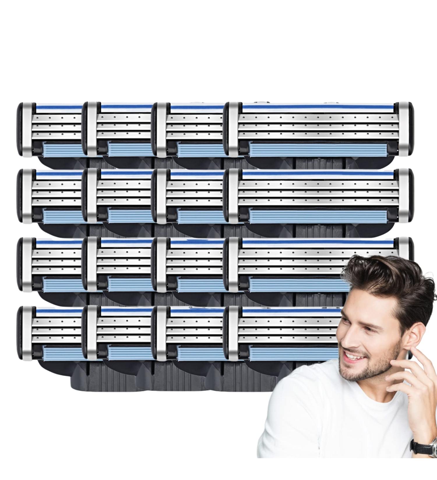 Best Razor Blades Refill for Mach 3 - 16PC Upgrade Universal 3-Layer Men's Shaving Blades - Buy Online on GoSupps.com