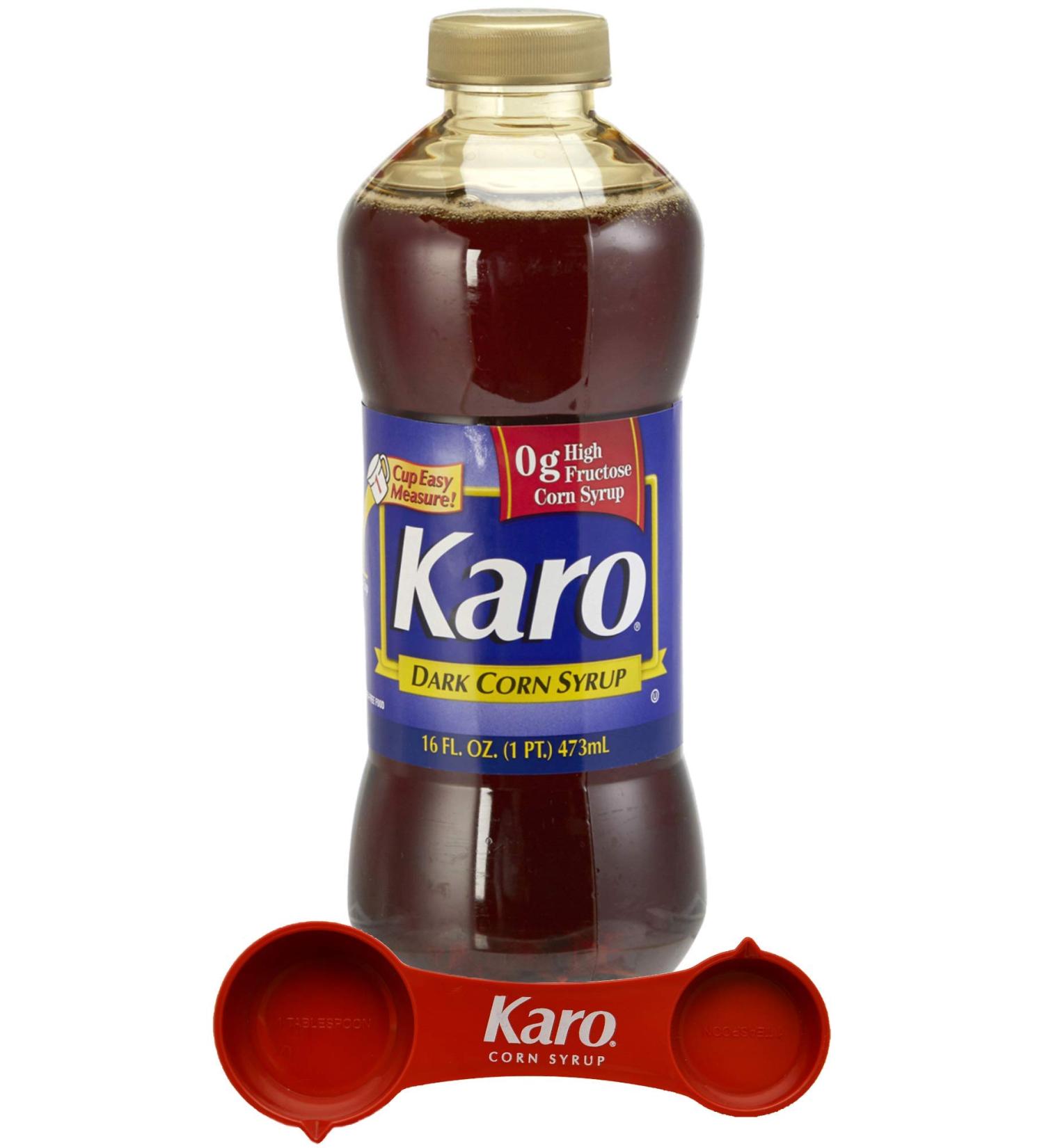 Karo Dark Corn Syrup 16oz Bottle | Gluten Free | Includes Measuring Spoon - Buy Online on GoSupps.com