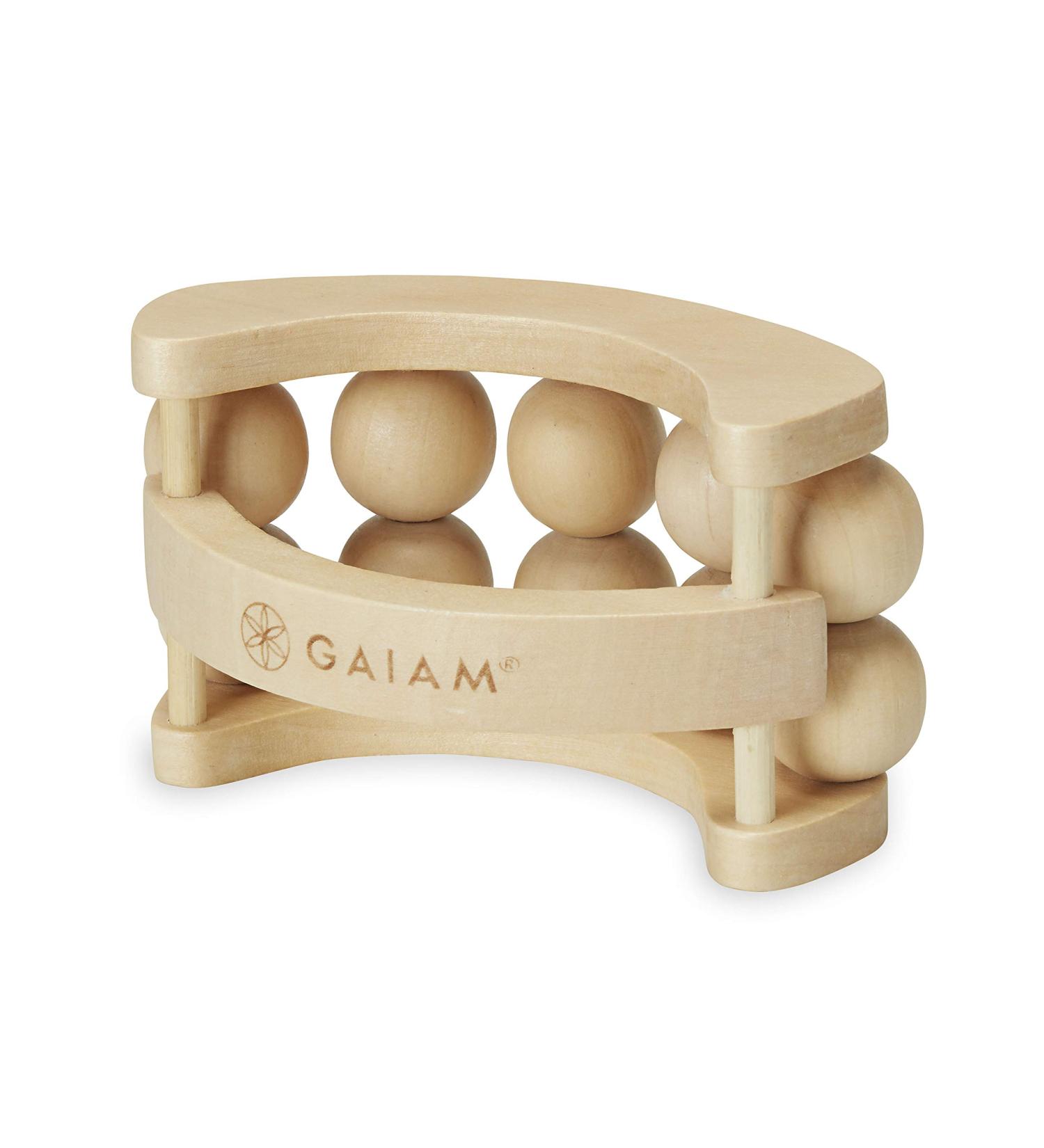 Gaiam Relax Massage Ball Roller - Handheld Wooden Total Body Massager | Deep Tissue Relief for Back, Neck, Foot, Calf, Leg, and Arm - Buy Online on GoSupps.com