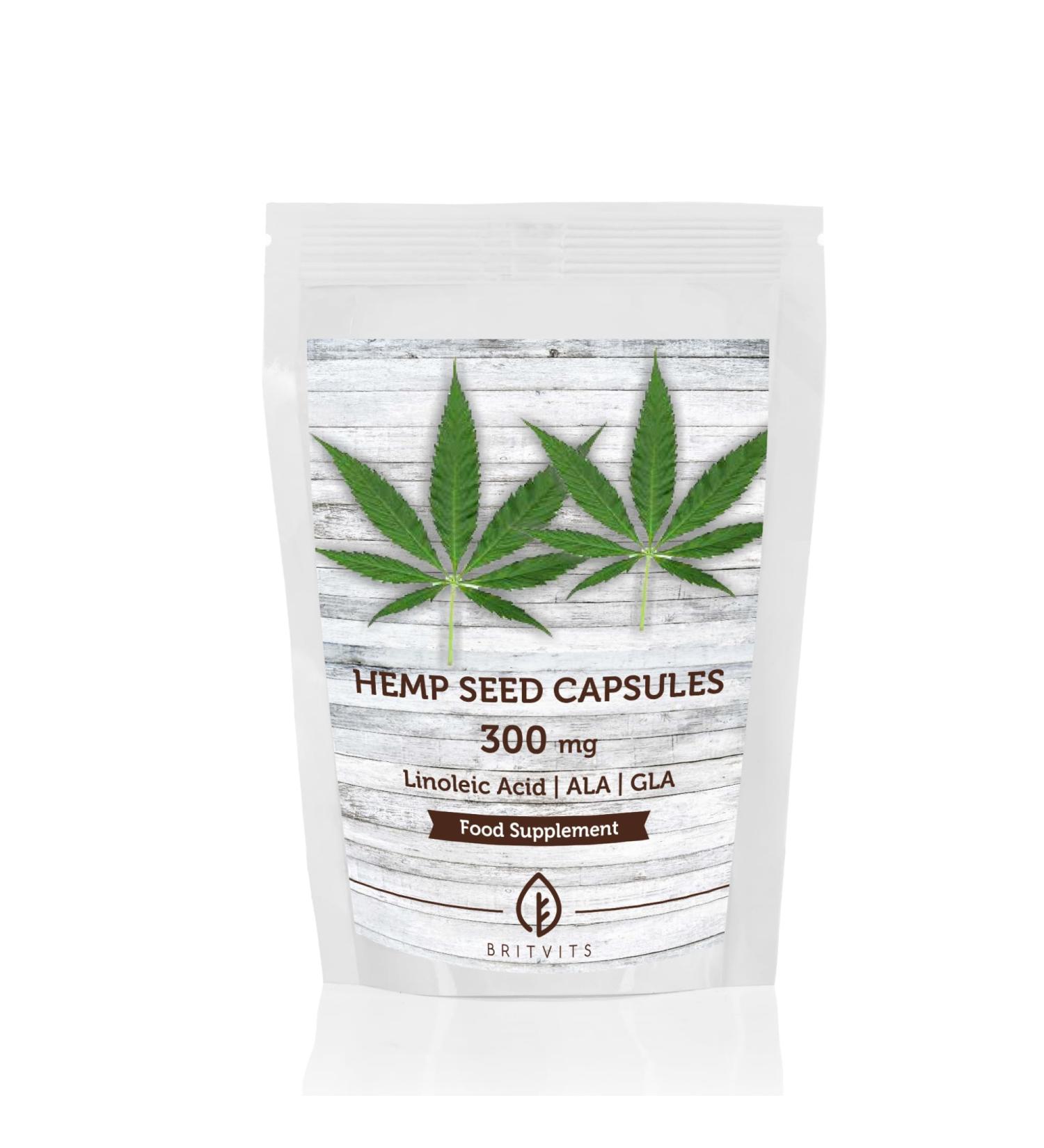 Hemp Seed Oil 300mg 7 Softgels - Cold Pressed Nutritional Supplement for Heart Health Skin Support & Omega Fatty Acids - Buy Online on GoSupps.com