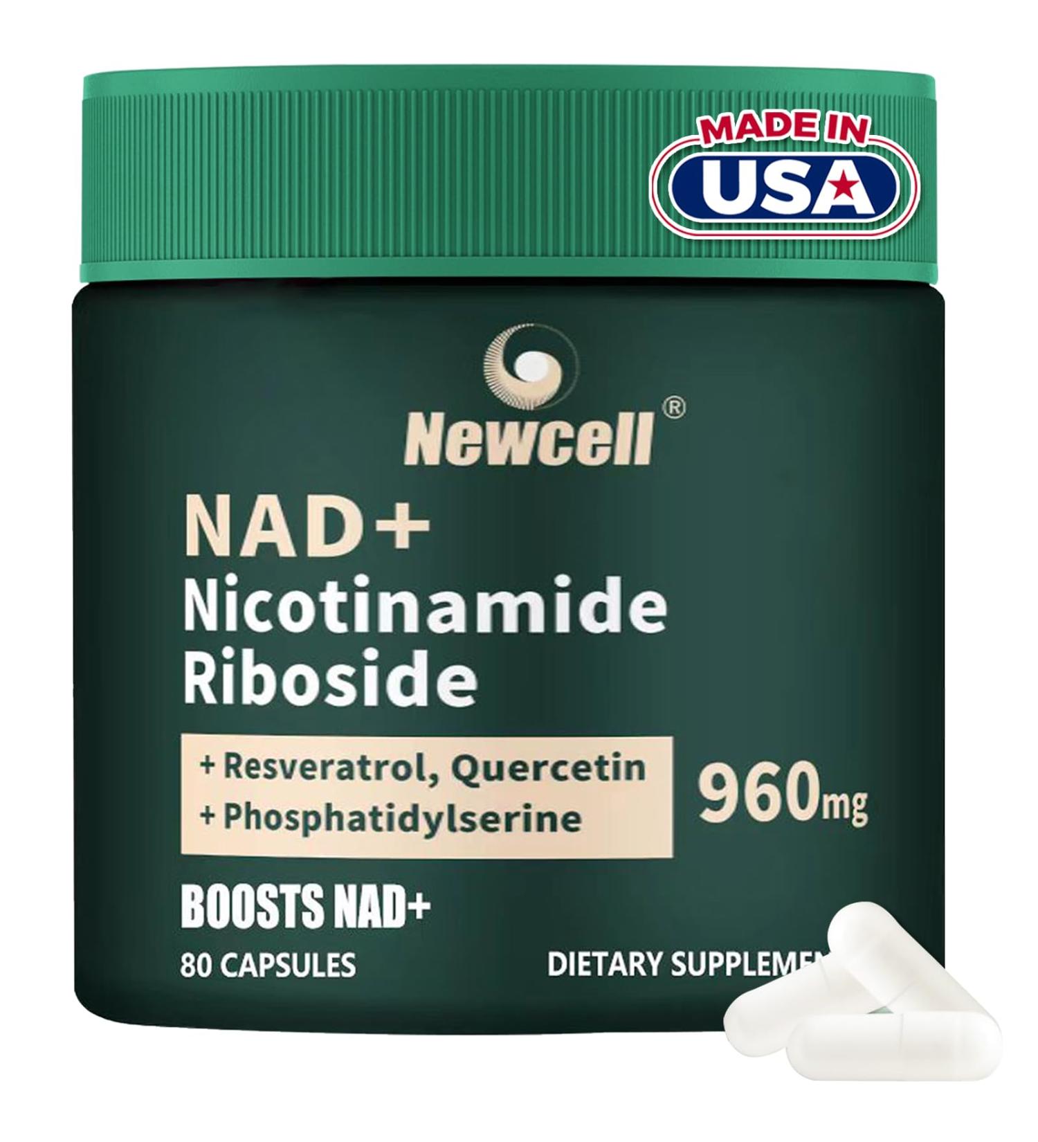 Liposomal NAD+ Supplement with Resveratrol Quercetin Nicotinamide Riboside - NMNH Alternative for Anti-Aging Cellular Energy Focus - High Purity NAD Supplement 960mg 80 Capsules (Pack of 1) - Buy Online on GoSupps.com