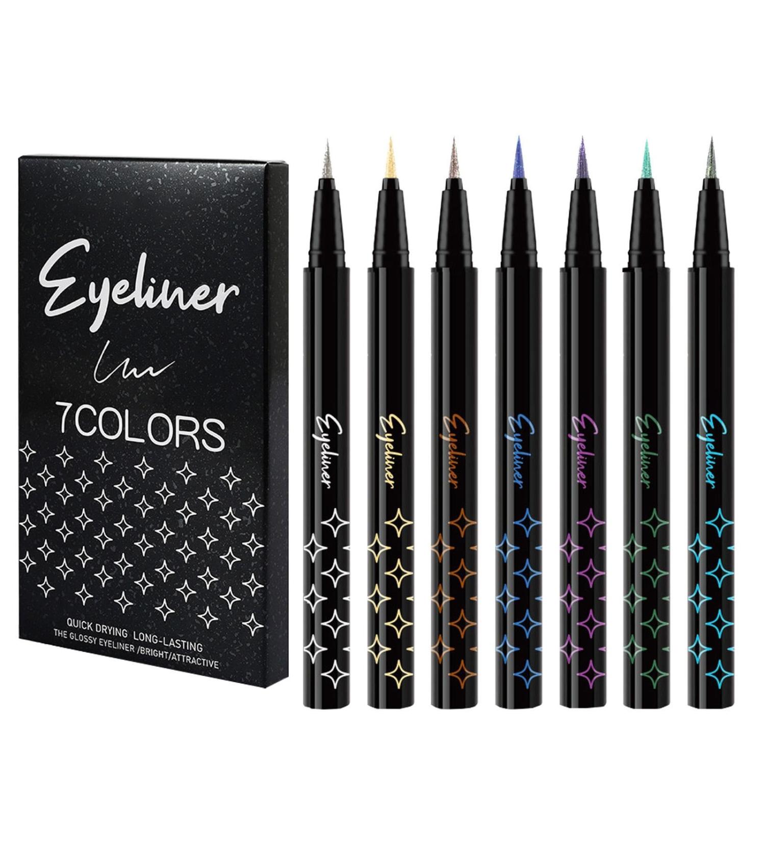 Glitter Eye Liner Pencil | Eye Shadow Pencil Pearl Eye Liner Kit Highly Pigmented Colorful Eye Liner Eyebrow Pen Long-Lasting Pen For Women Girls - Buy Online on GoSupps.com