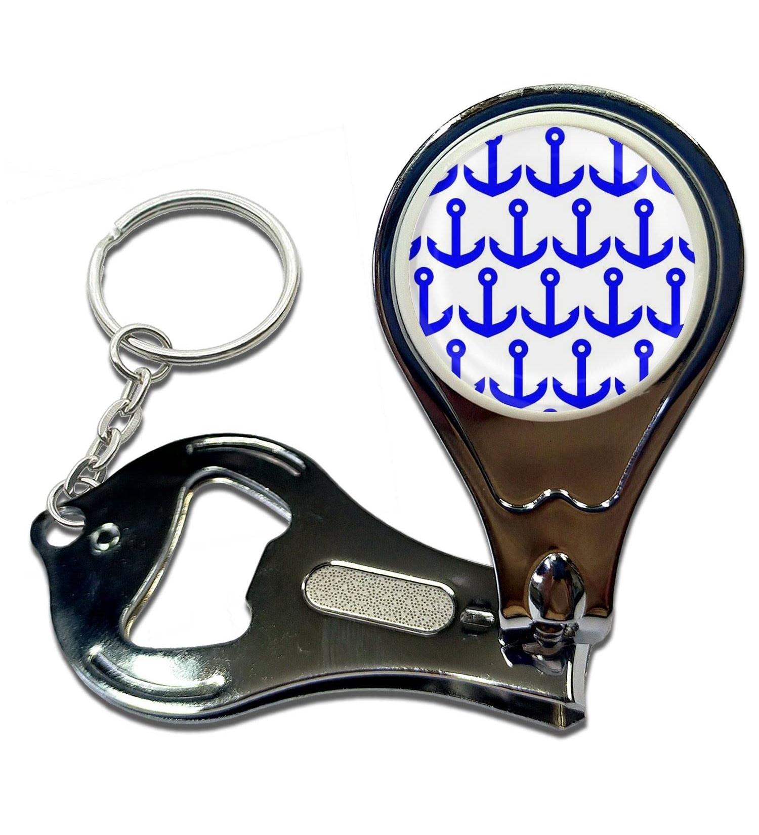 BadgeBeast.co.uk Anchor Blue Pattern - Key Ring Bottle Opener and Nail Clipper - Buy Online on GoSupps.com