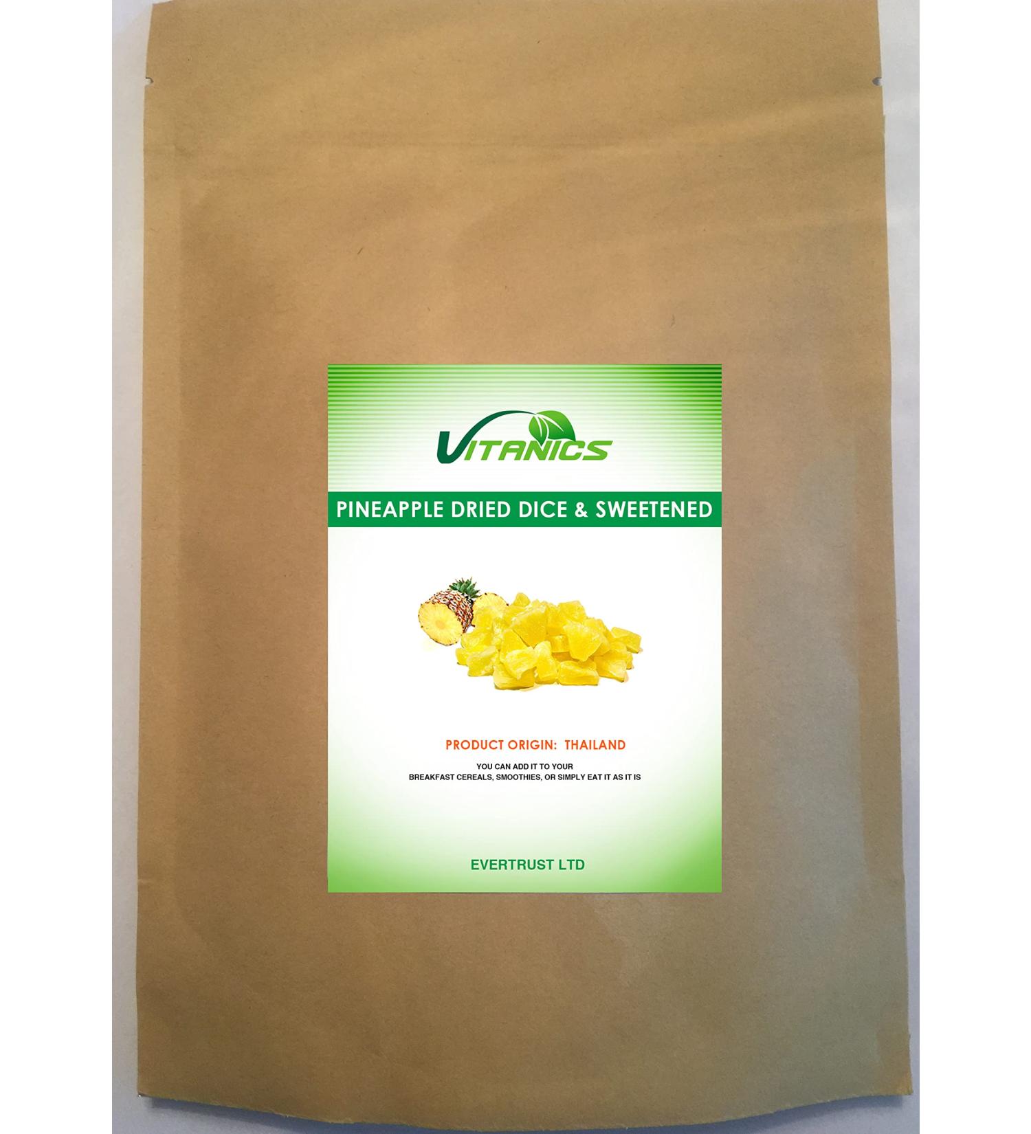 Vitanics Pineapple Dried Diced Dried In Cubes (1kg)