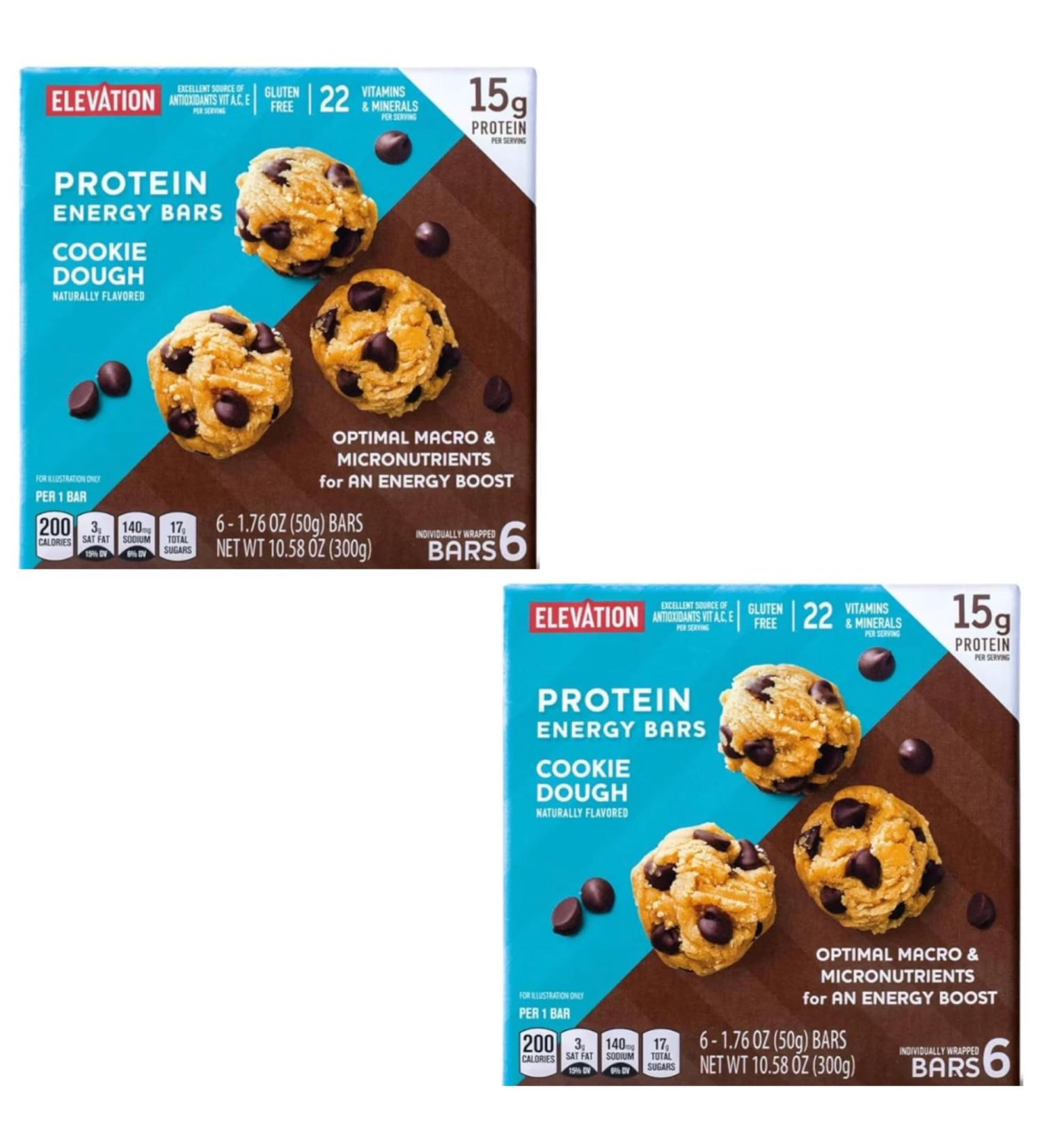 Millville Elevation Protein Bars Snack Endulgent Treat 1.4oz Bars 5g Protein (Cookie Dough 2 Pack (12 Bars)) - Buy Online on GoSupps.com