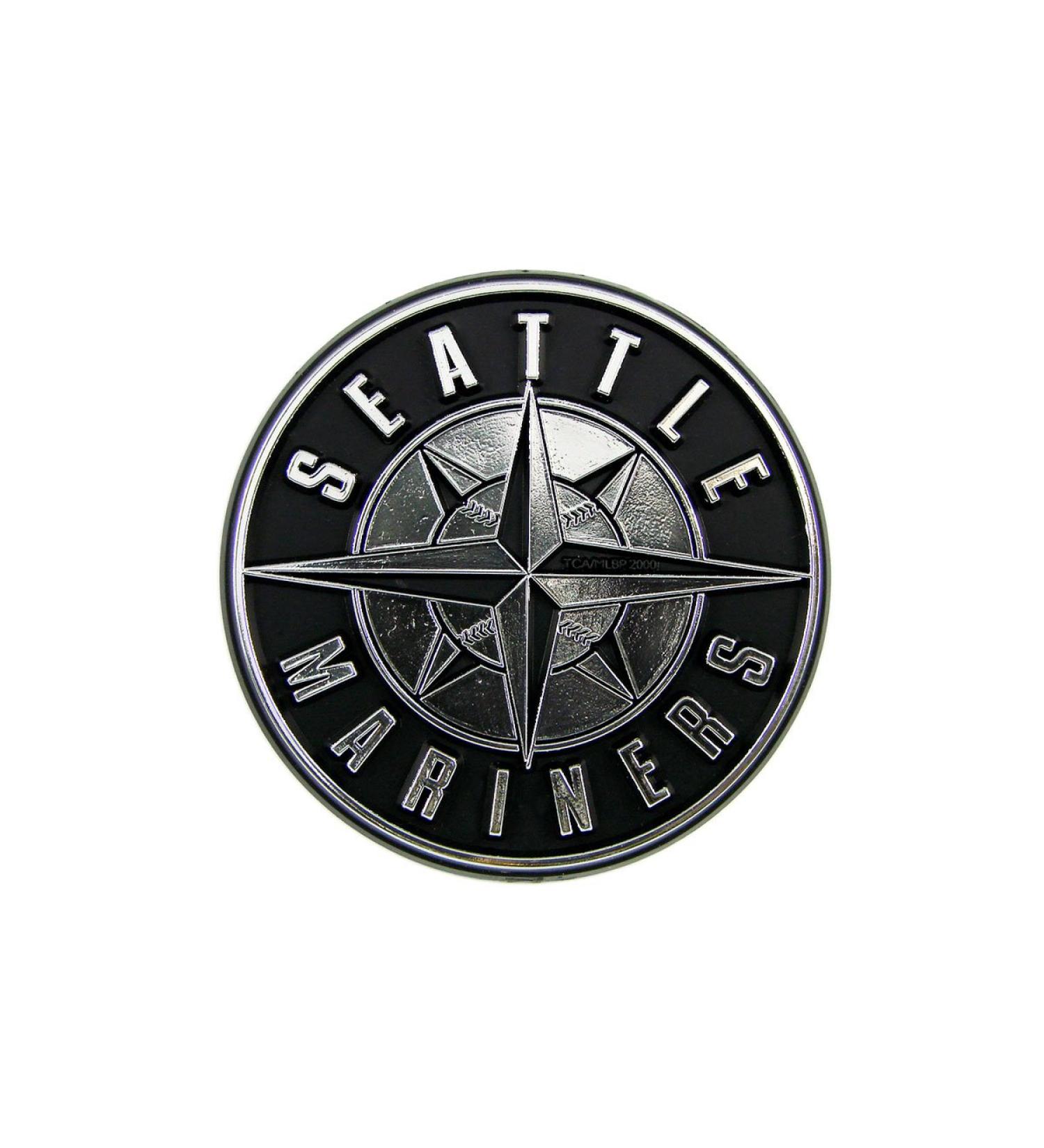 ProMark MLB Seattle Mariners Chrome Emblem, 3.25" x 3.25", Gray