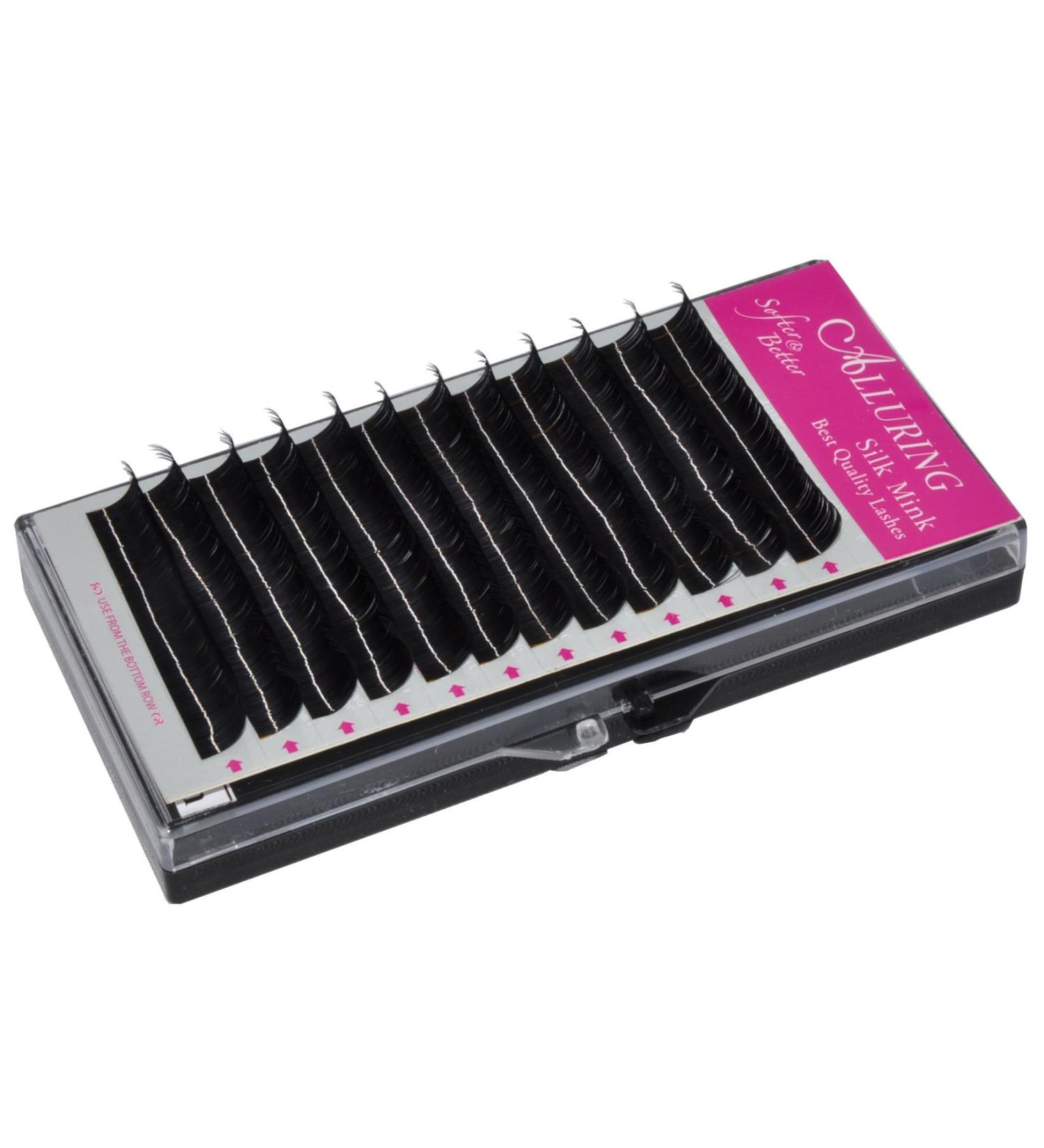 Alluring Silk Mink Lashes for Eyelash Extensions C curl .18mm thickness MIX (10-14mm)