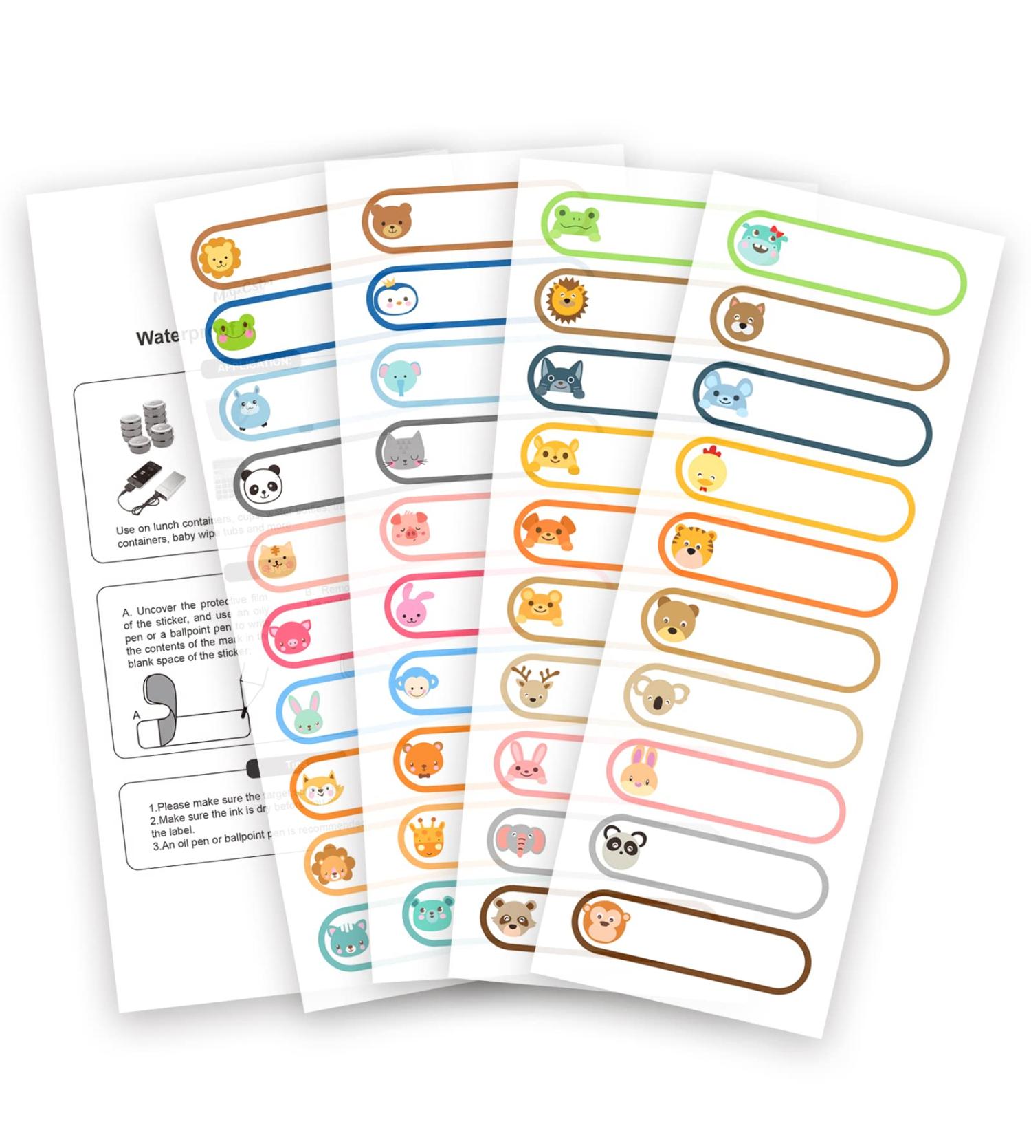 Kids Name Labels - Waterproof Handwritten Baby Bottle & Name Stickers (80 Pack) - Buy Online on GoSupps.com