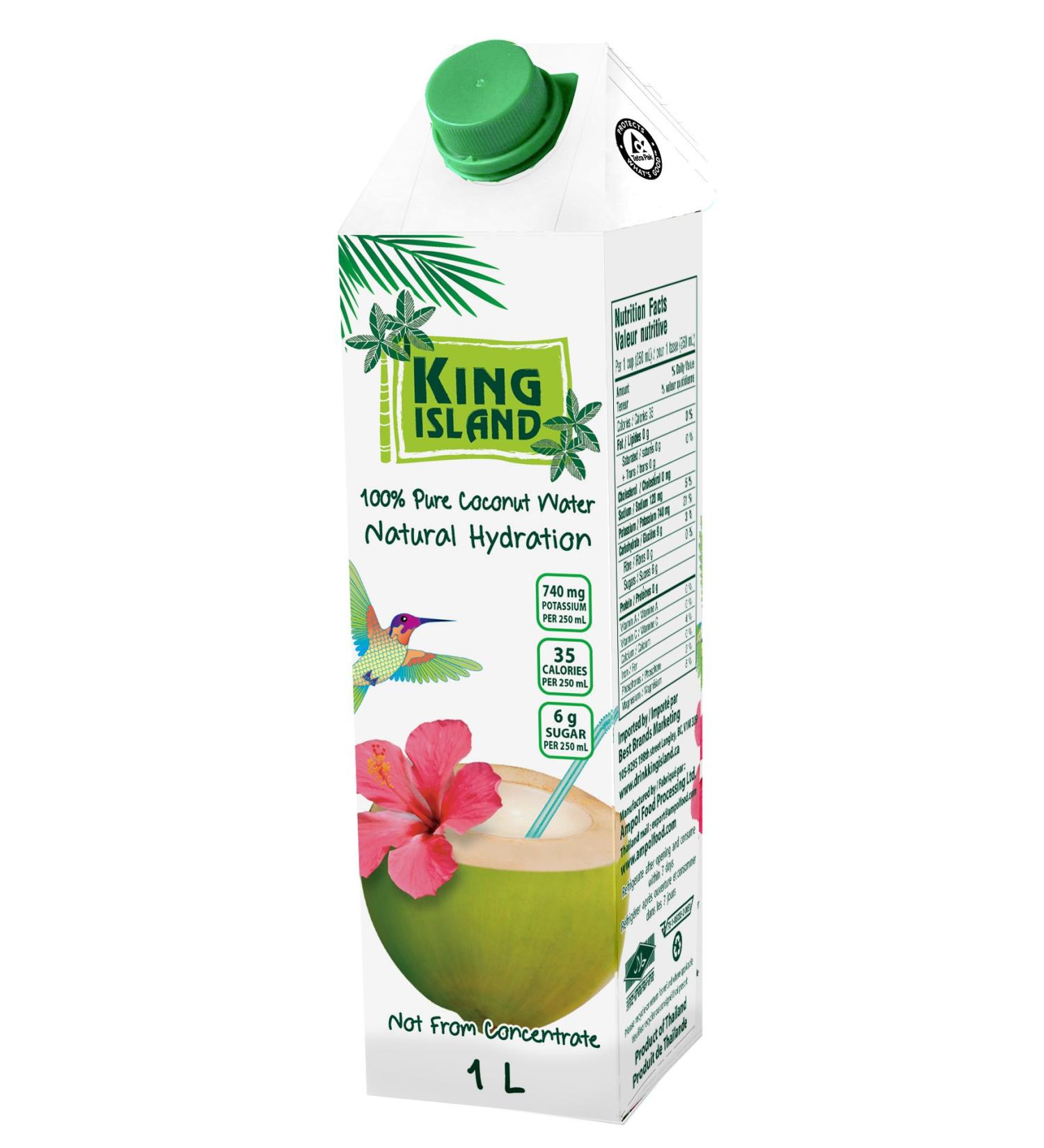 1 Liter 100% Natural Coconut Water - Authentic Vegan Coconut Juice from Thailand - Buy Online on GoSupps.com