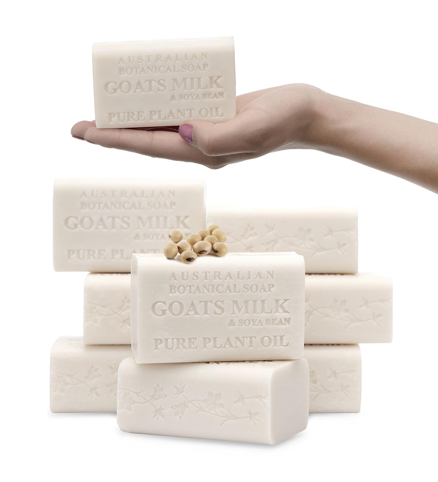 8-Pack Australian Botanical Soap with Goat's Milk & Soya Bean Oil - 6.8 oz Bars (193g) - Pure Plant Oil Soap Assortment - Packaging Variations - Original 6.8 Ounce (Pack of 8) - Buy Online on GoSupps.com