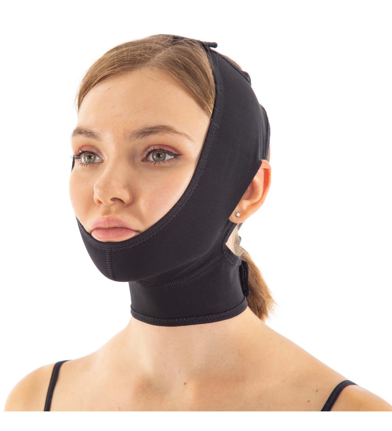 Chin Compression Garment Strap Band Face Lift - Neck Cover Face Compression (M Black) - Buy Online on GoSupps.com