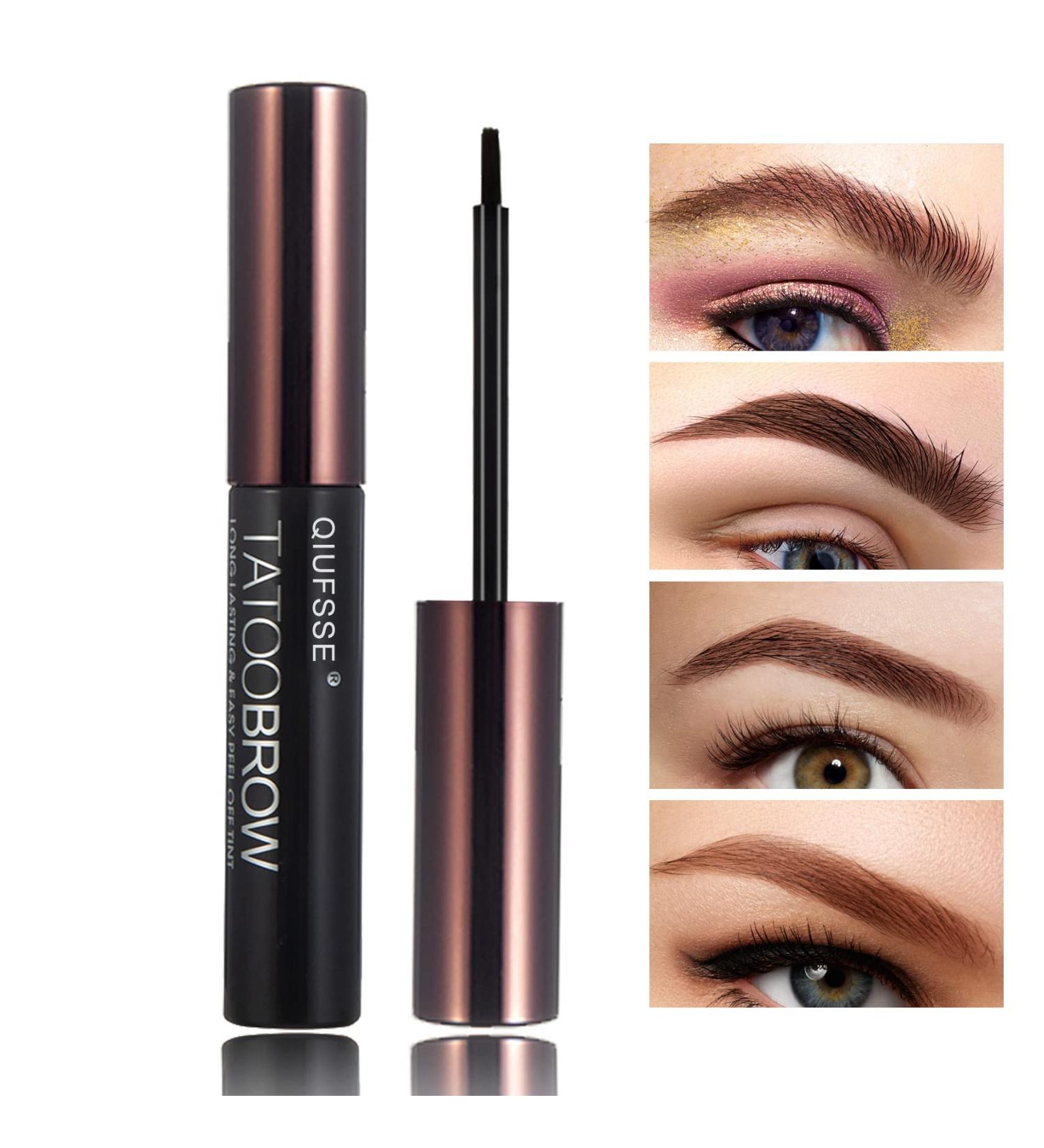 Peel Off Tattoo Eyebrow Gel - Natural & Waterproof Eye Brow Makeup (Brown) - Buy Online on GoSupps.com