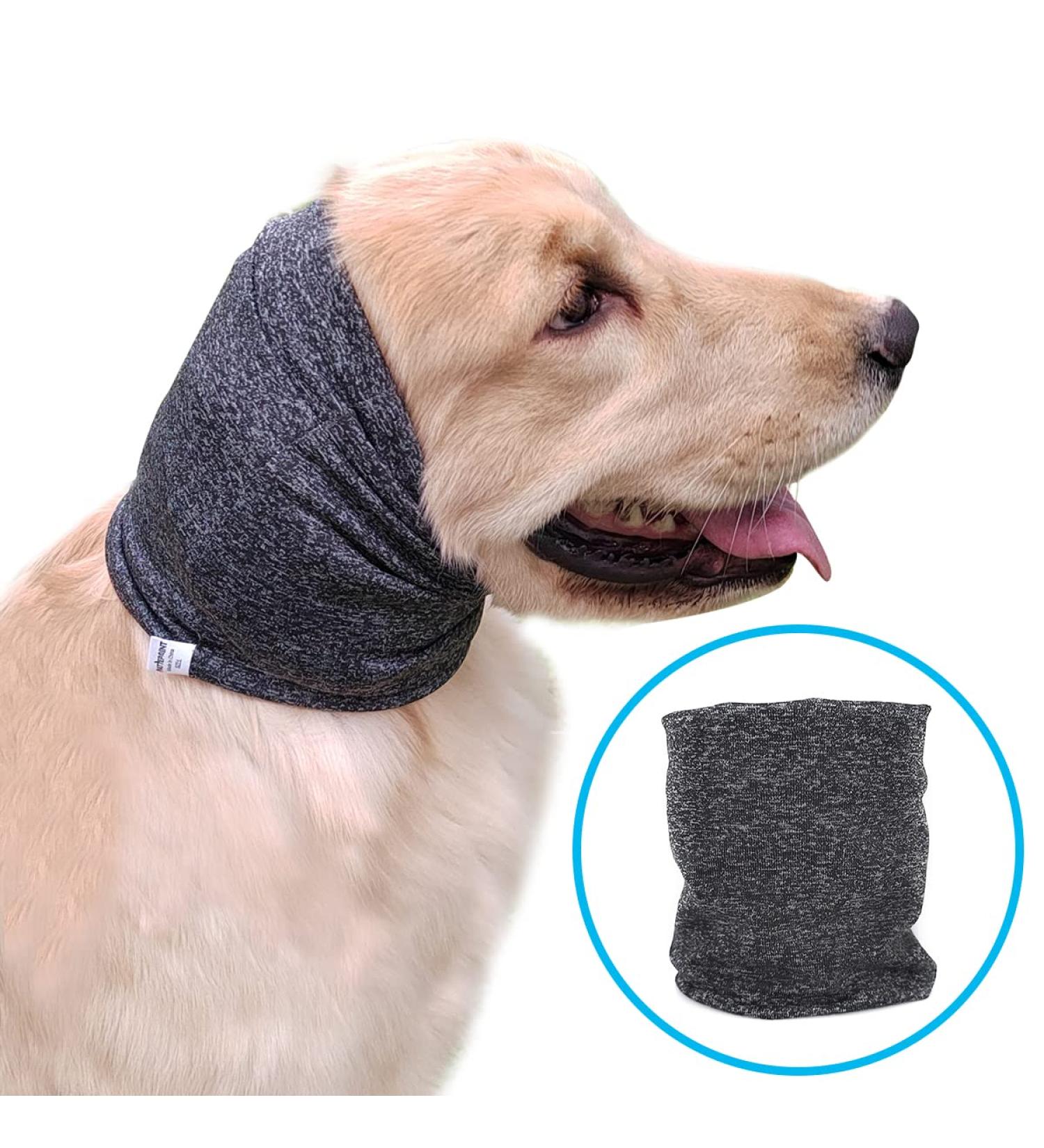 Pattepoint Dog Earmuffs & Hooded Sweaters | Noise Protection & Comfort for Dogs & Cats | Anxiety Snood - Gray L - Buy Online on GoSupps.com