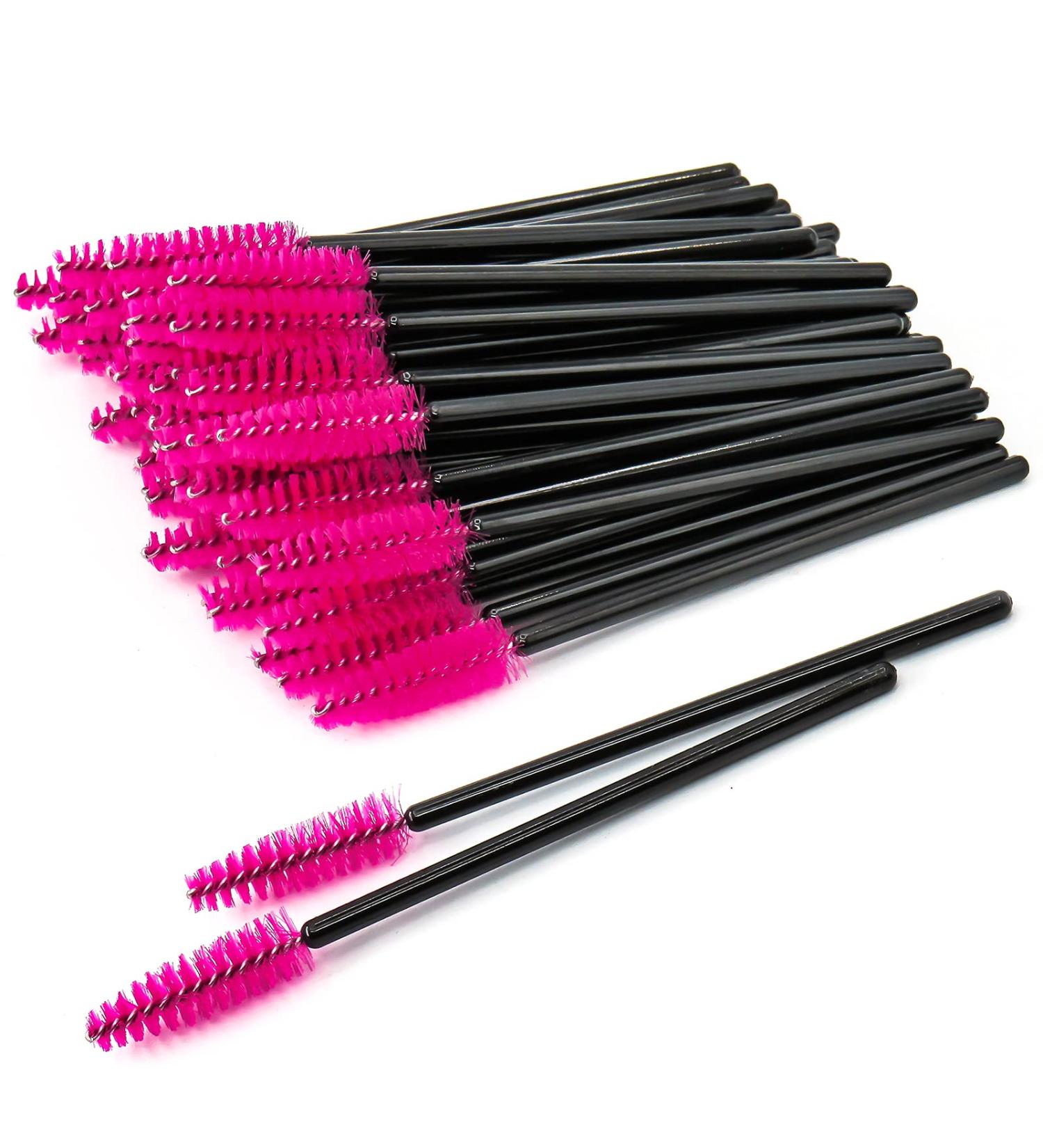 GreenLife 50 PCS Multicolor Disposable Eyelash Brush Mascara Wands Applicator (Black-Rose) - Buy Online on GoSupps.com