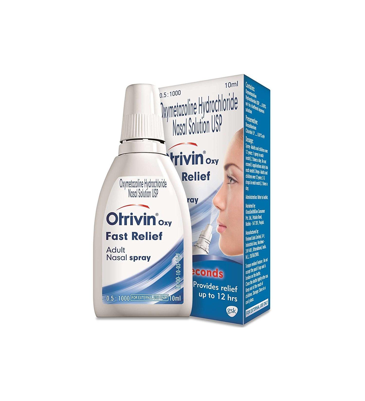 6 x Otrivin Adult Nasal Spray Clears Blocked Noses Fast Long Lasting Moisturizing- Pack of 6 - Shipping