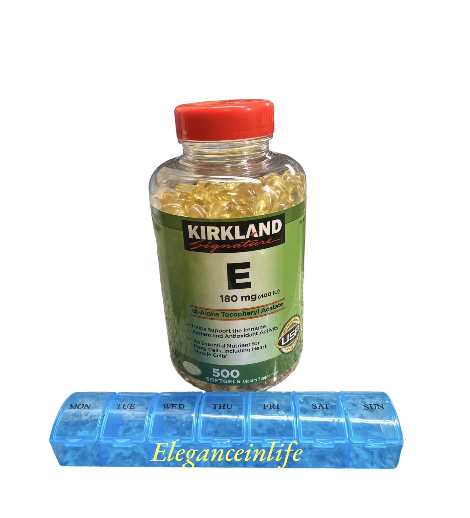 Eleganceinlife Vitamin E 400 IU Softgels + Multicolor Weekly Pill Planner - 500 Count - Buy Online on GoSupps.com