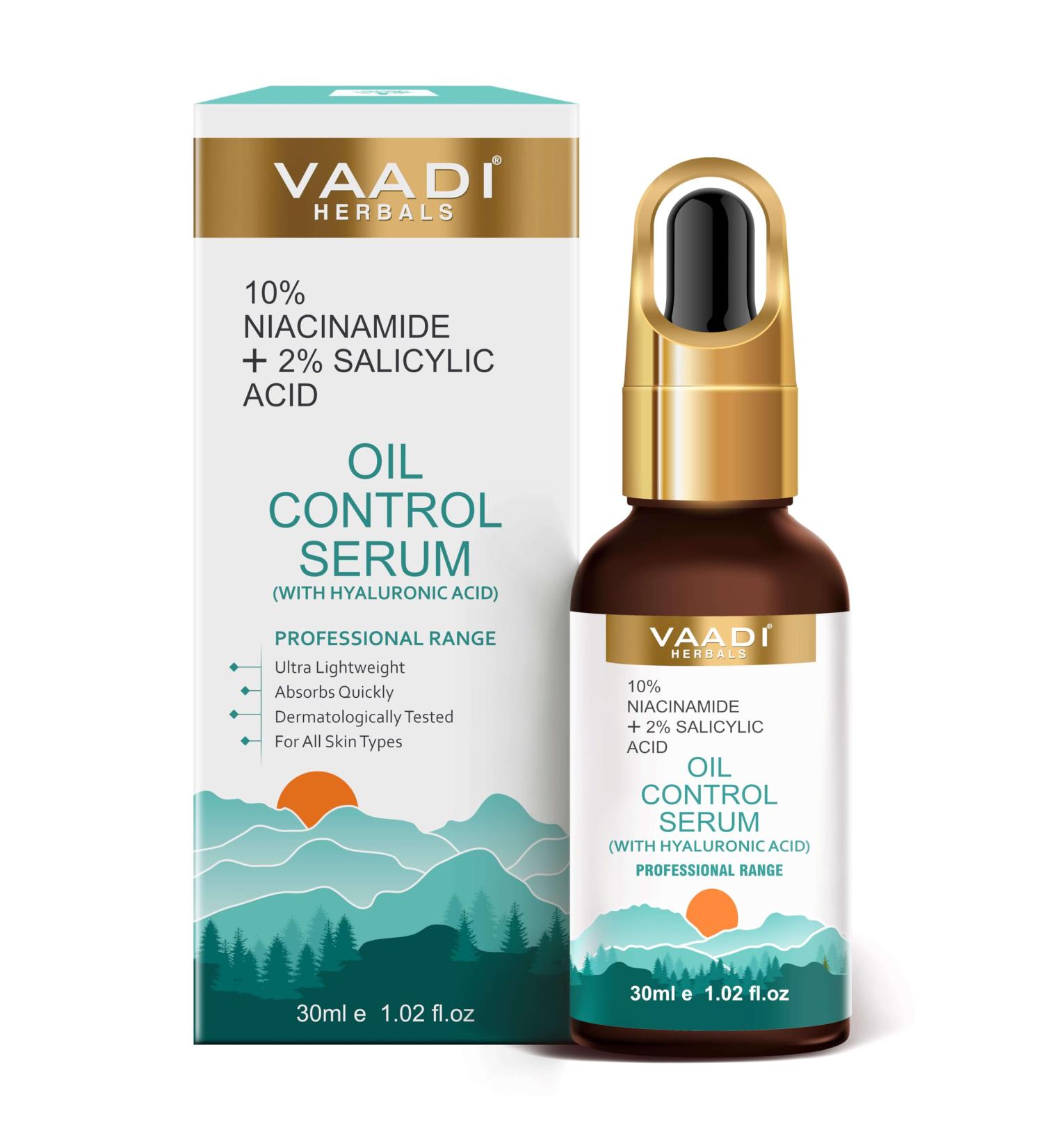 Oil Control Serum With 10% Niacinamide & 2% Salicylic Acid - 30ml - Buy Online on GoSupps.com