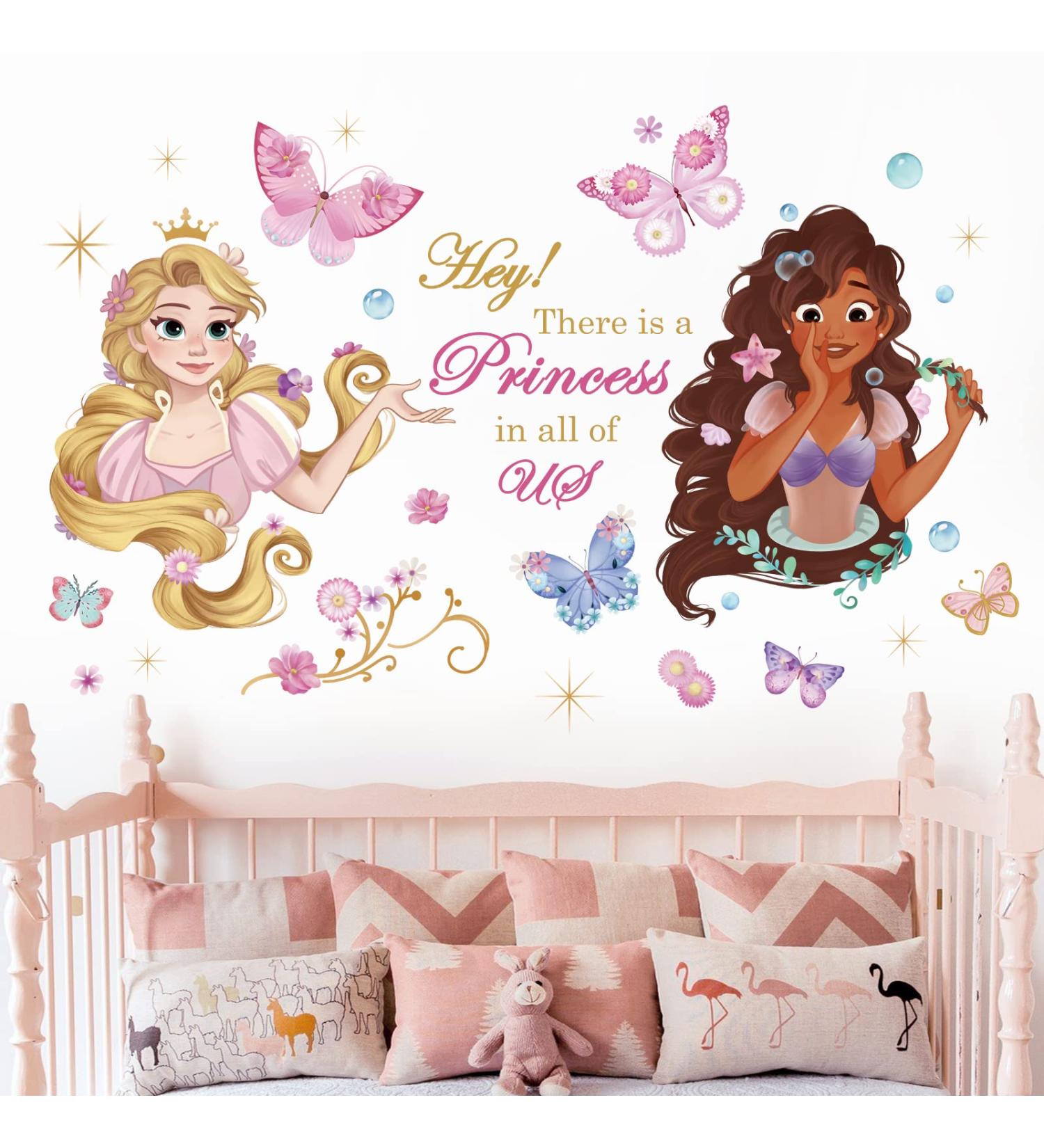 Wondever Princess Wall Stickers Quotes - Peel and Stick Butterfly Wall Decals for Girls Bedroom and Nursery - Buy Online on GoSupps.com