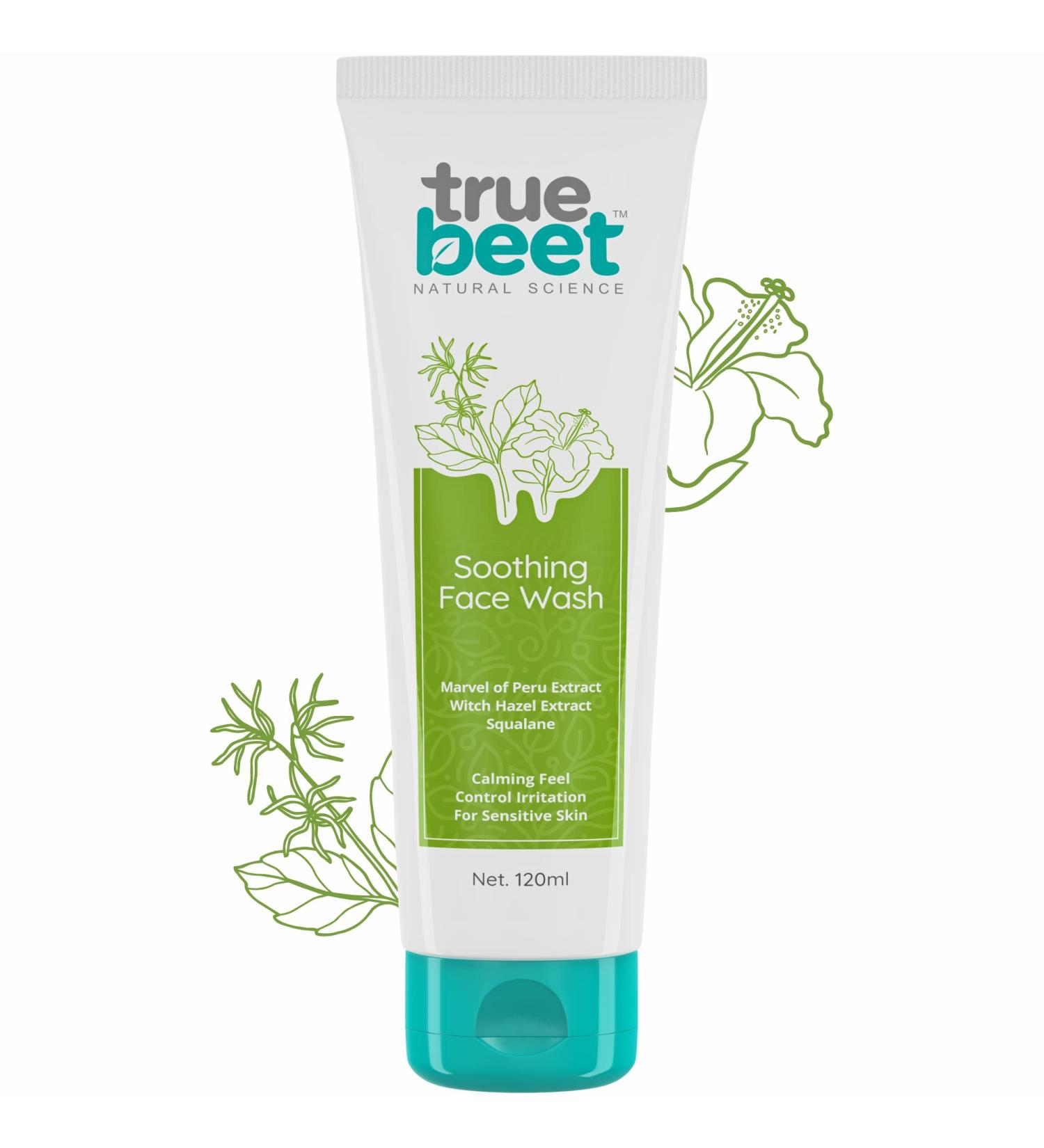 Soothing Face Wash for Sensitive Skin | Marvel of Peru & Witch Hazel Extracts | Fresh & Calm Feel for Men & Women (120 ML - Buy Online on GoSupps.com