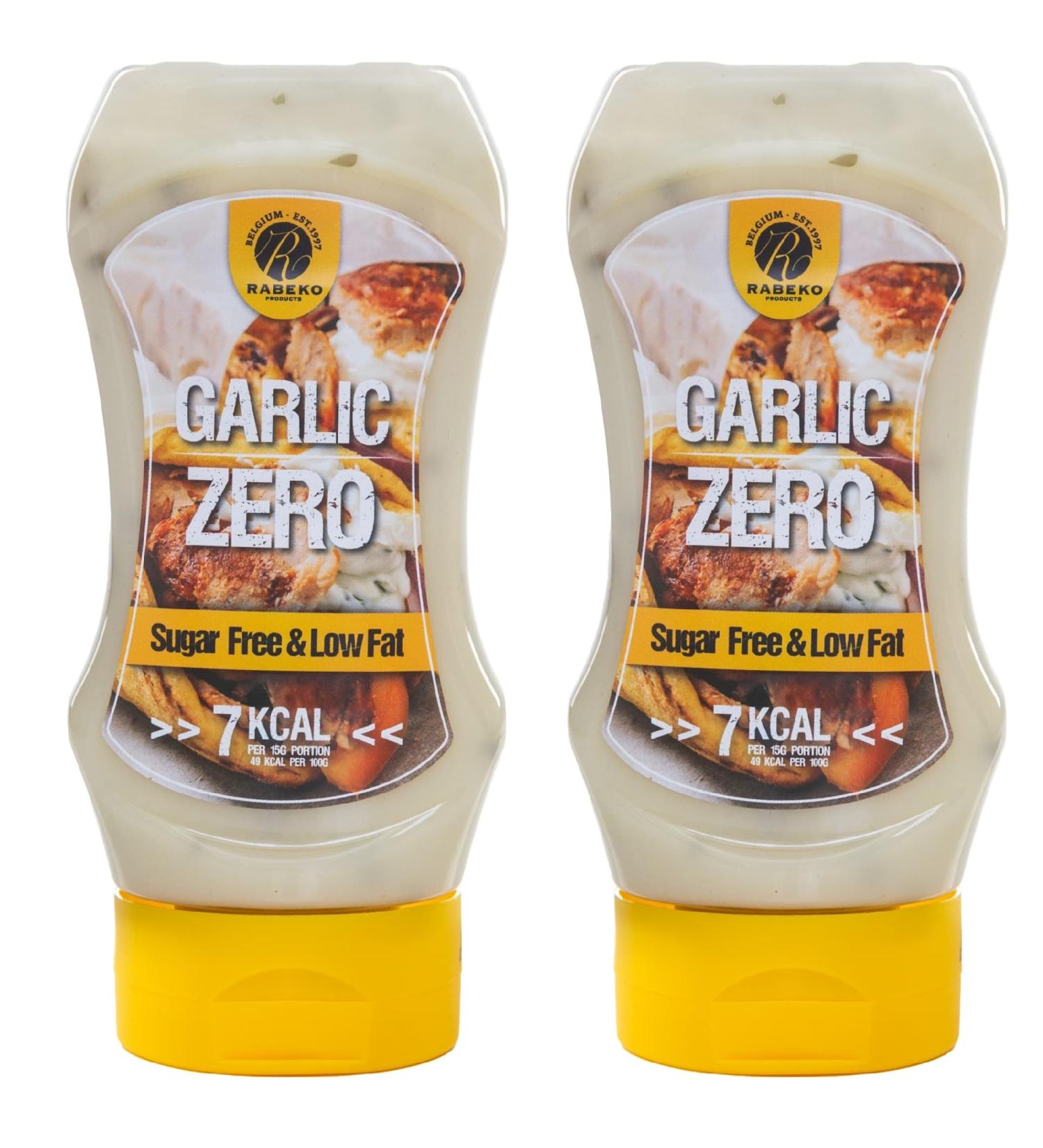 Rabeko Zero Sauce - Spicy Garlic Dressing 2 x 350 ml Sugar Free and Low Fat - Healthy Low Carb & Calorie Products for Salads Fries Burgers - Gluten & Lactose Free - Buy Online on GoSupps.com